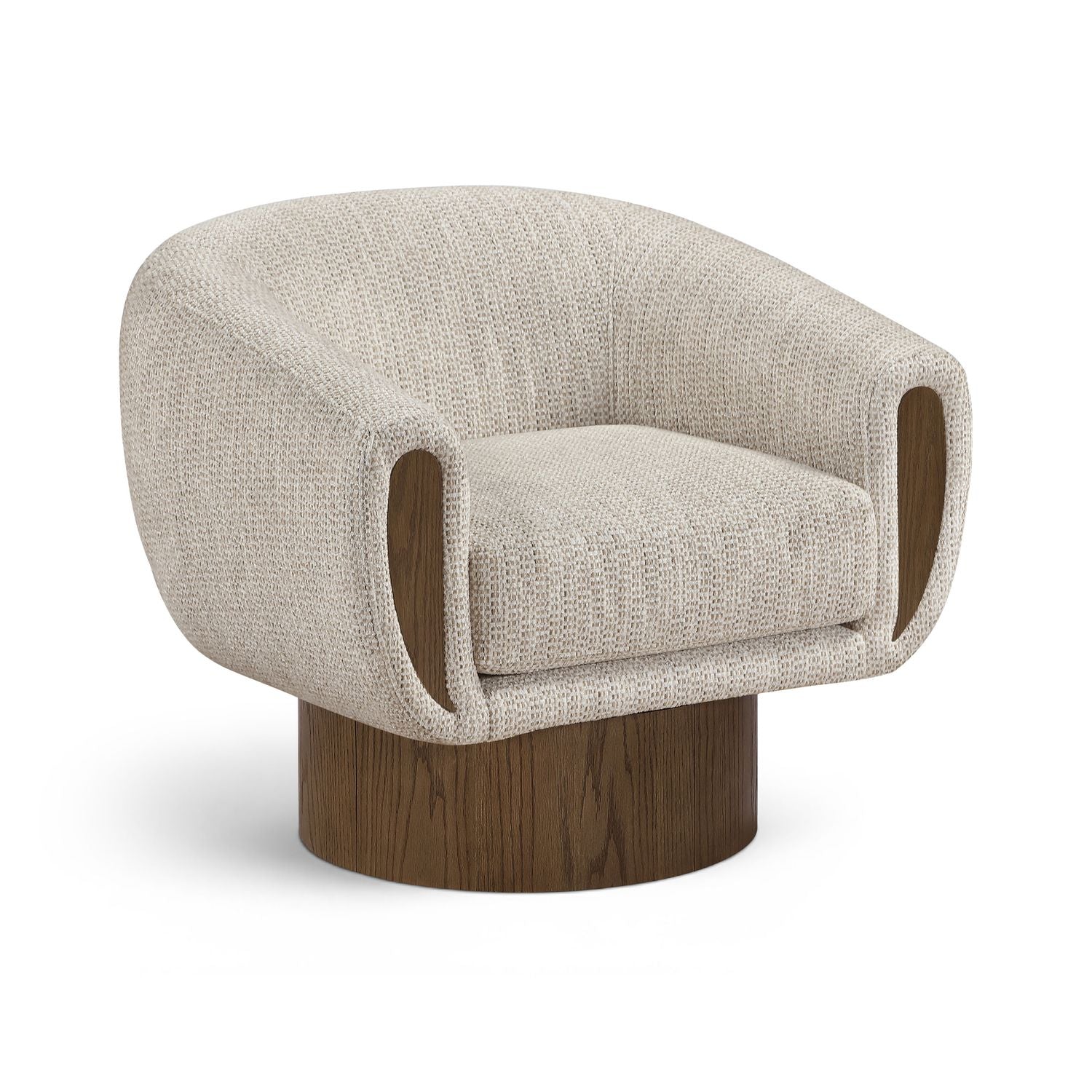 Avella Interwoven Fabric Upholstered Swivel Accent Chair