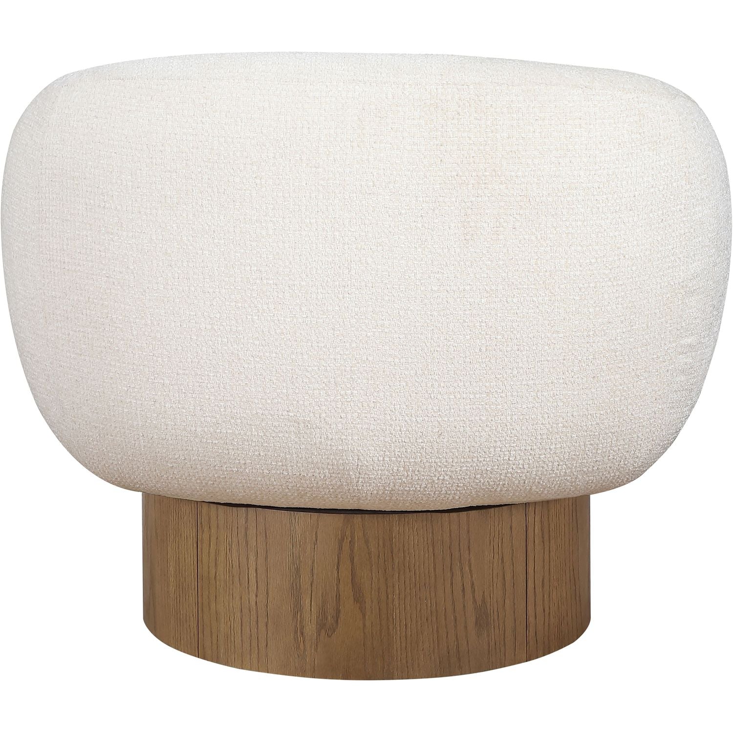 Avella Interwoven Fabric Upholstered Swivel Accent Chair — Cream / Stained Brown