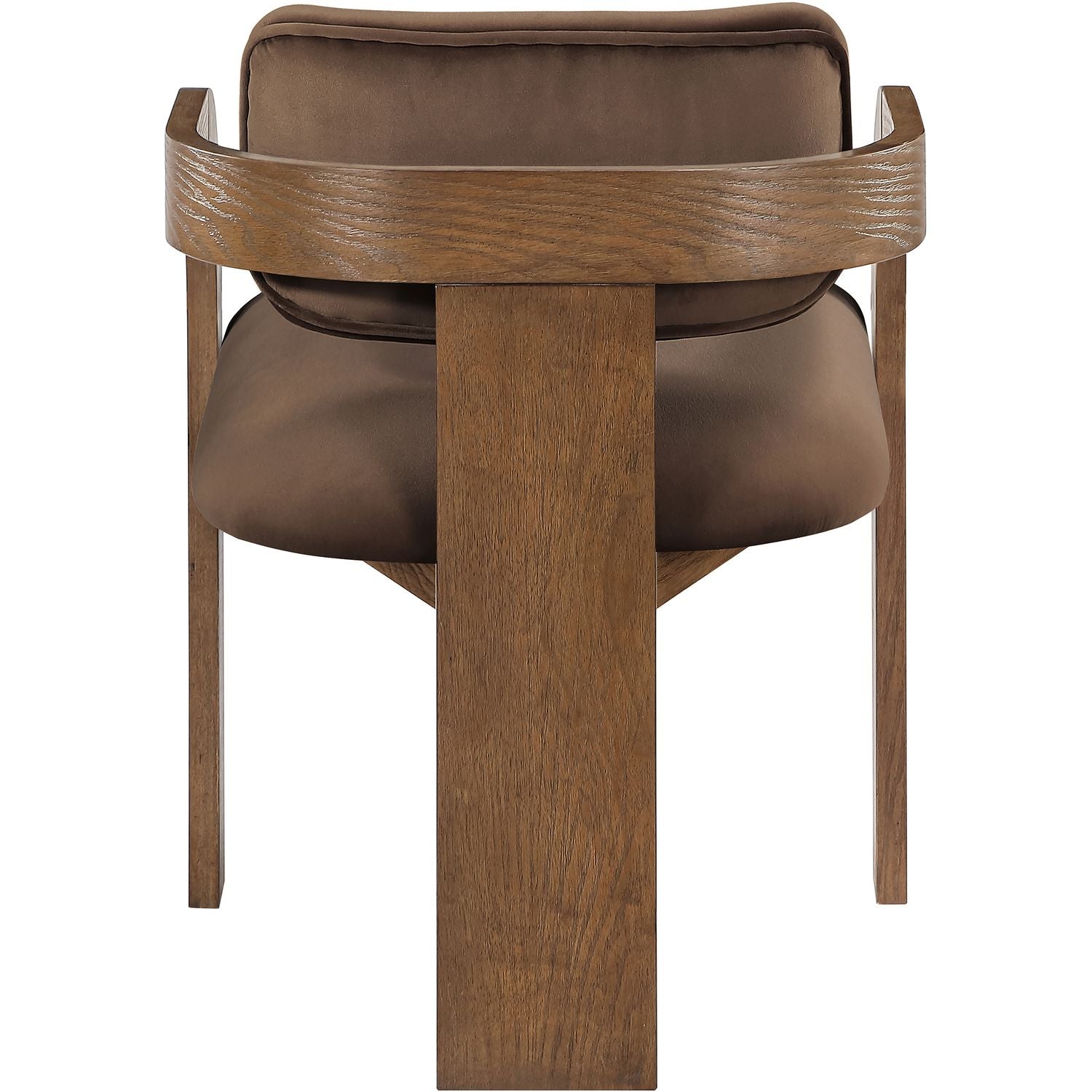Cedra Velvet Performance Fabric Upholstered Dining Chair — Brown / Stained Brown