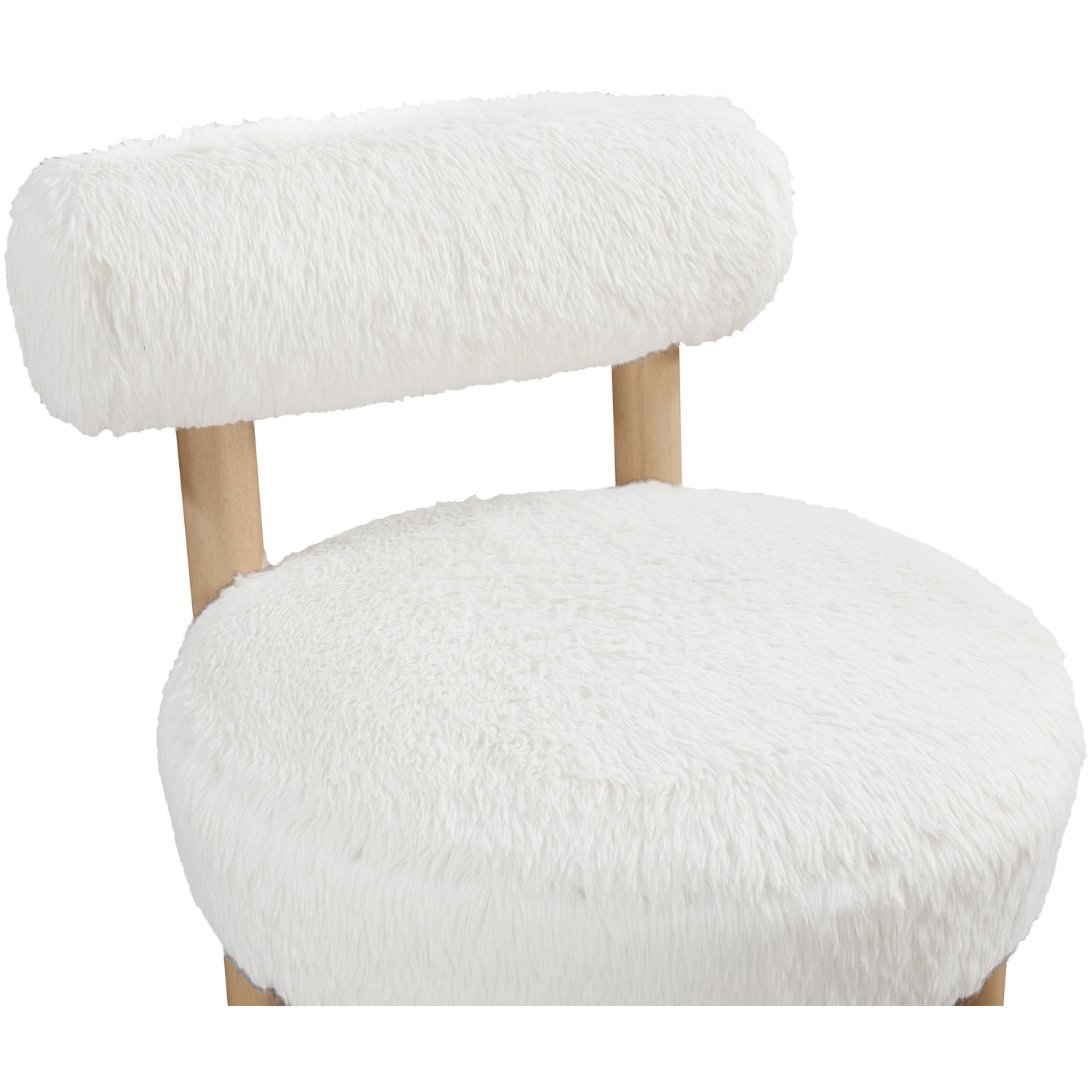 Ambre Vegan Shearling Fabric Upholstered Accent Chair — Cream / Natural