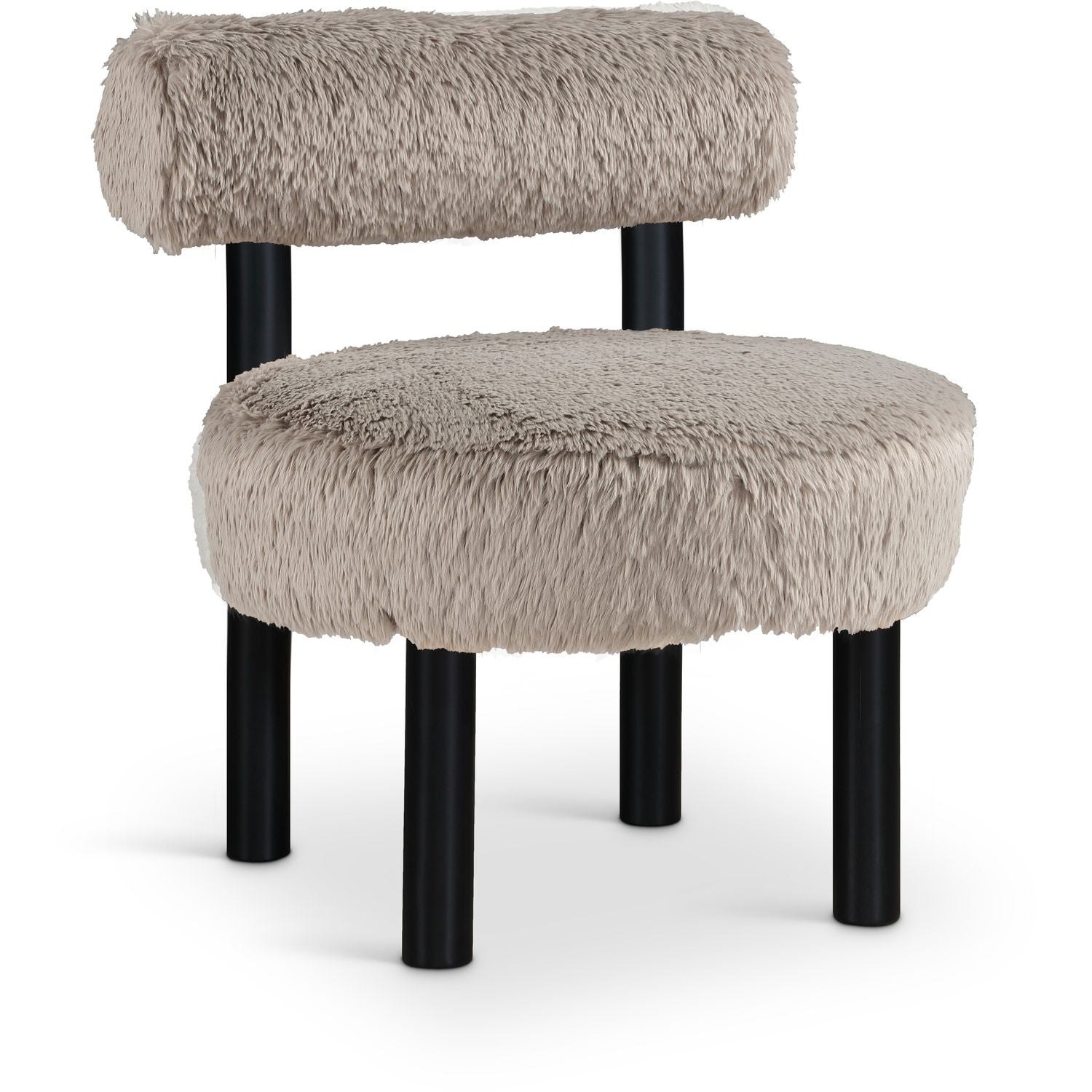 Ambre Vegan Shearling Fabric Upholstered Accent Chair