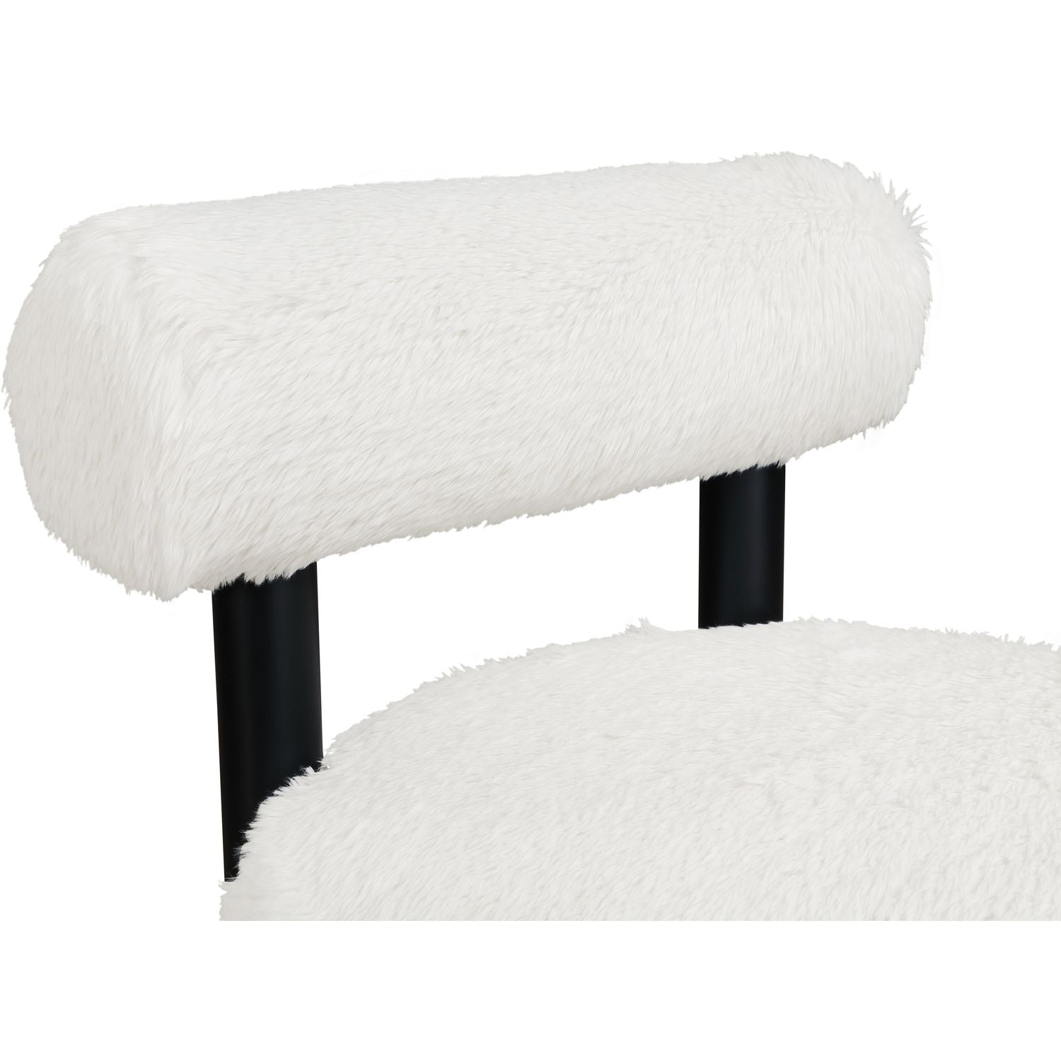 Ambre Vegan Shearling Fabric Upholstered Accent Chair — Cream / Black