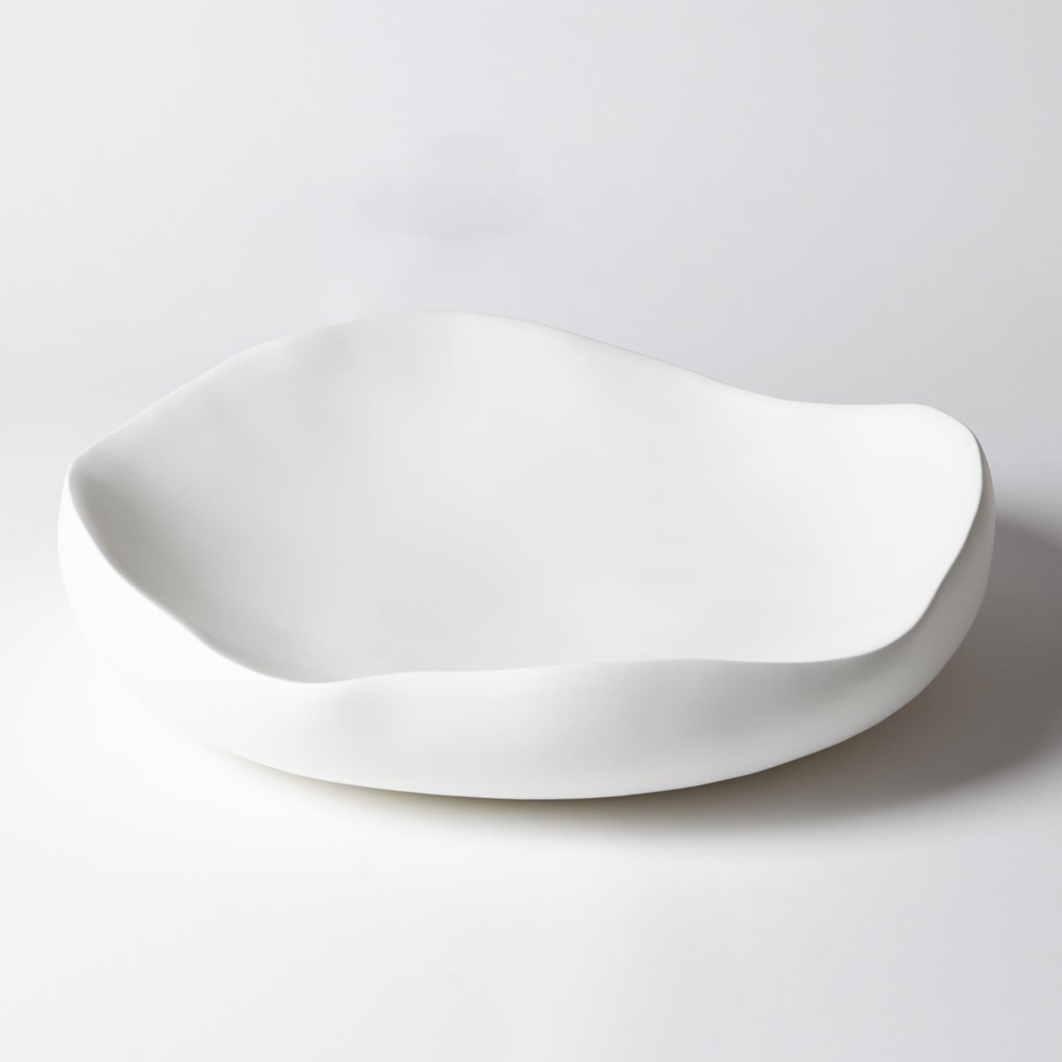 Organic Round Bowl - Matte White-Global Views-GVSA-3.31436-Decor-1-France and Son