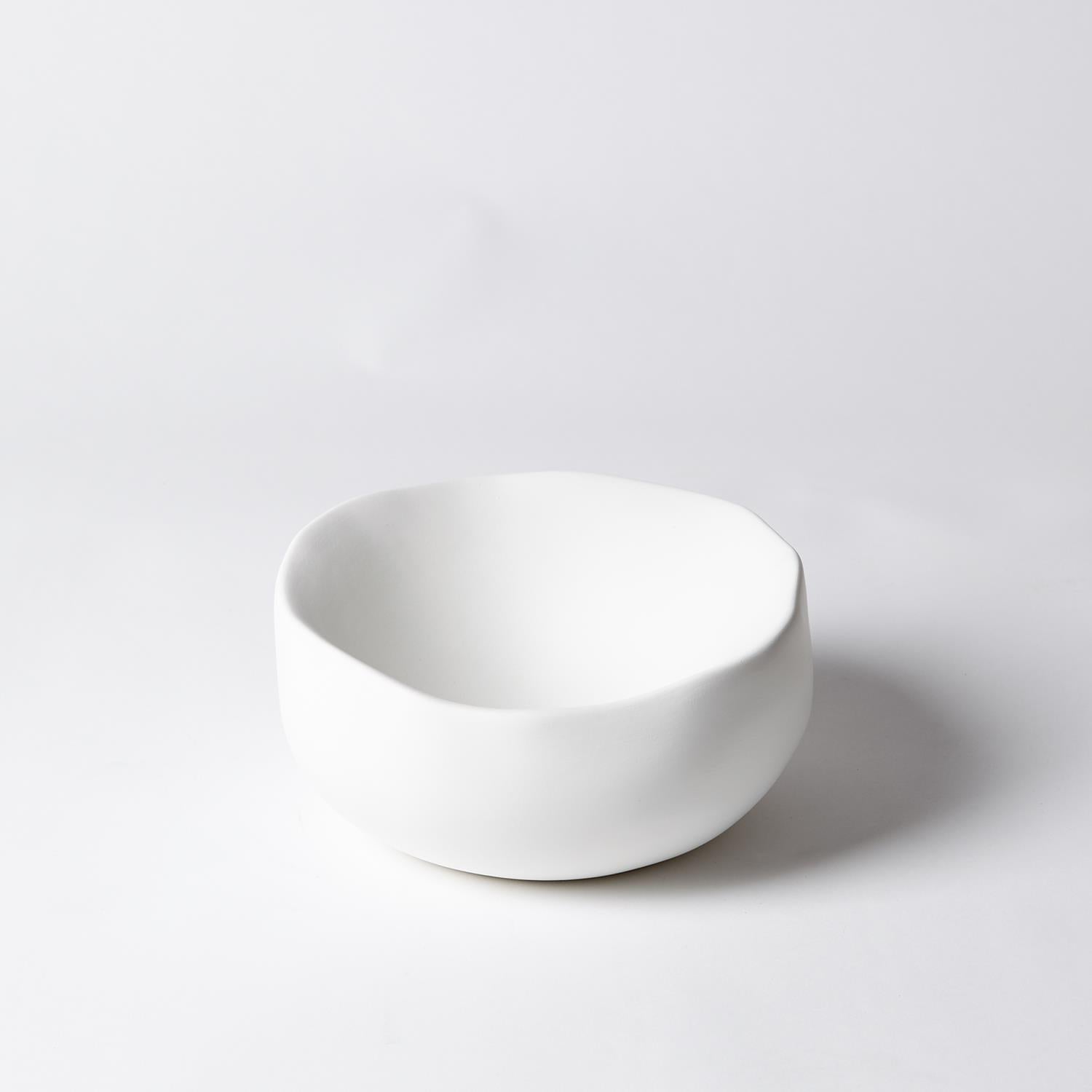 Organic Round Bowl - Matte White-Global Views-GVSA-3.31438-DecorSmall-3-France and Son