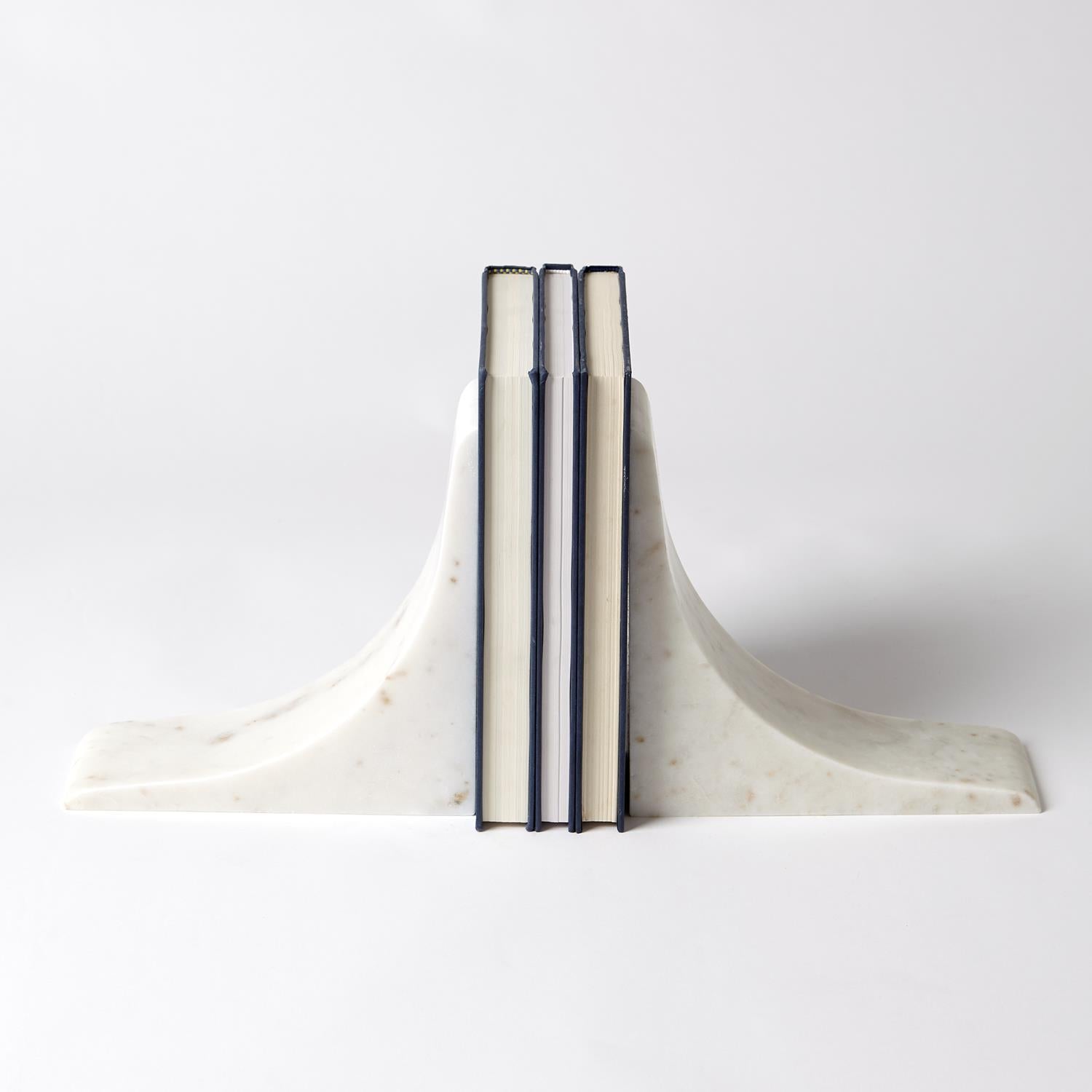 Sleek Bookends - White - (Pair)-Global Views-GVSA-9.93045-Bookends-3-France and Son