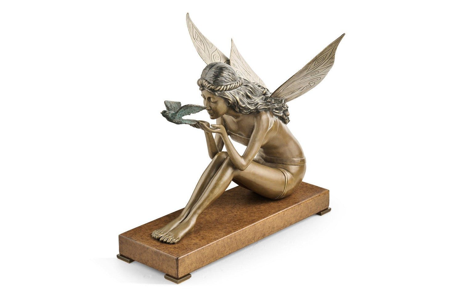 Antique Light Brown Brass Fairy-Jonathan Charles-JCHARLES-495839-BBA-Decorative Objects-2-France and Son