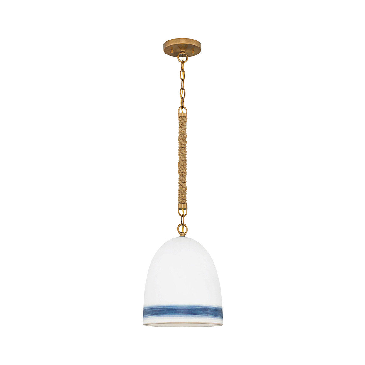 Nash Pendant Ceiling Light-Hinkley Lighting-HINKLEY-3364HR-NV-PendantsHeirloom Brass with Navy Stripe-1-France and Son