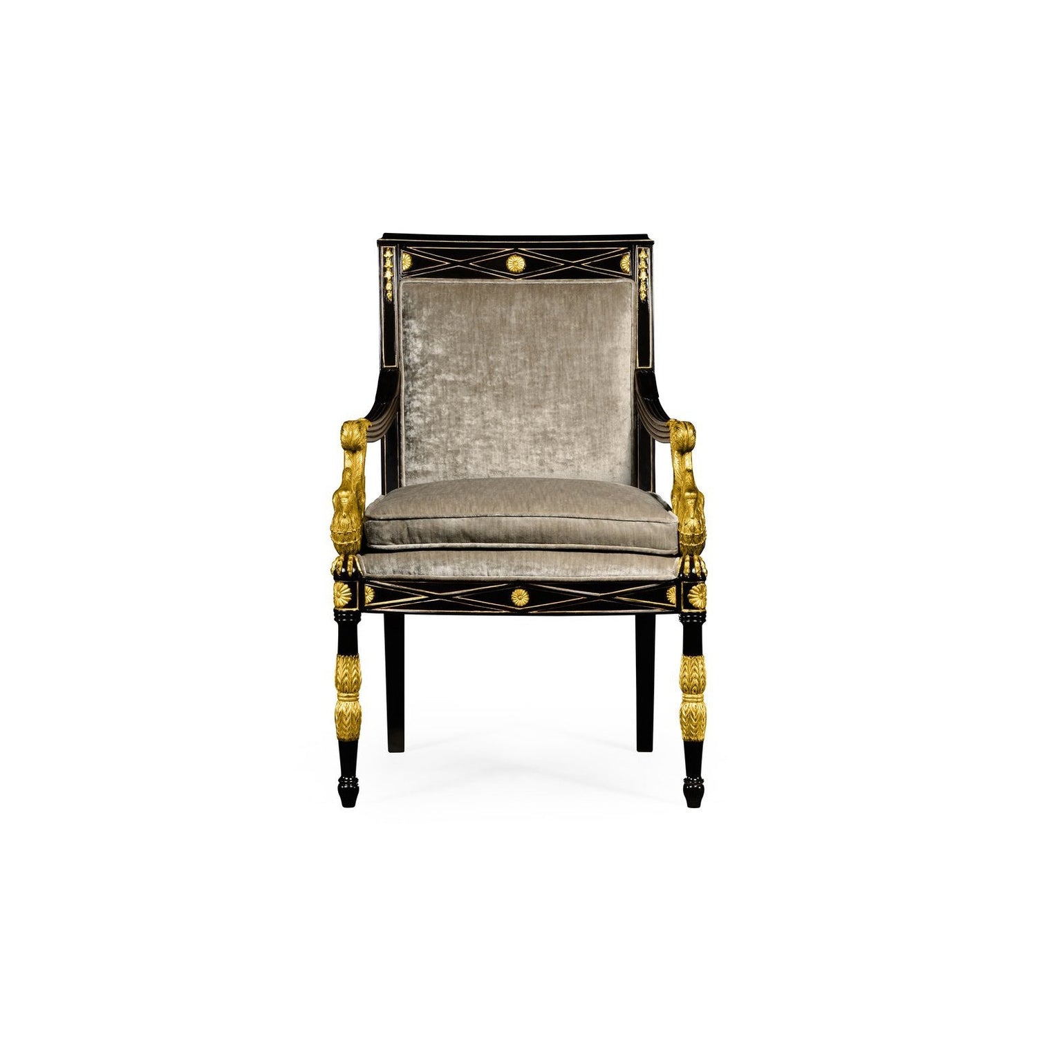 Swan Arm Chair-Jonathan Charles-JCHARLES-494983-BLA-F005-Dining Chairs-2-France and Son