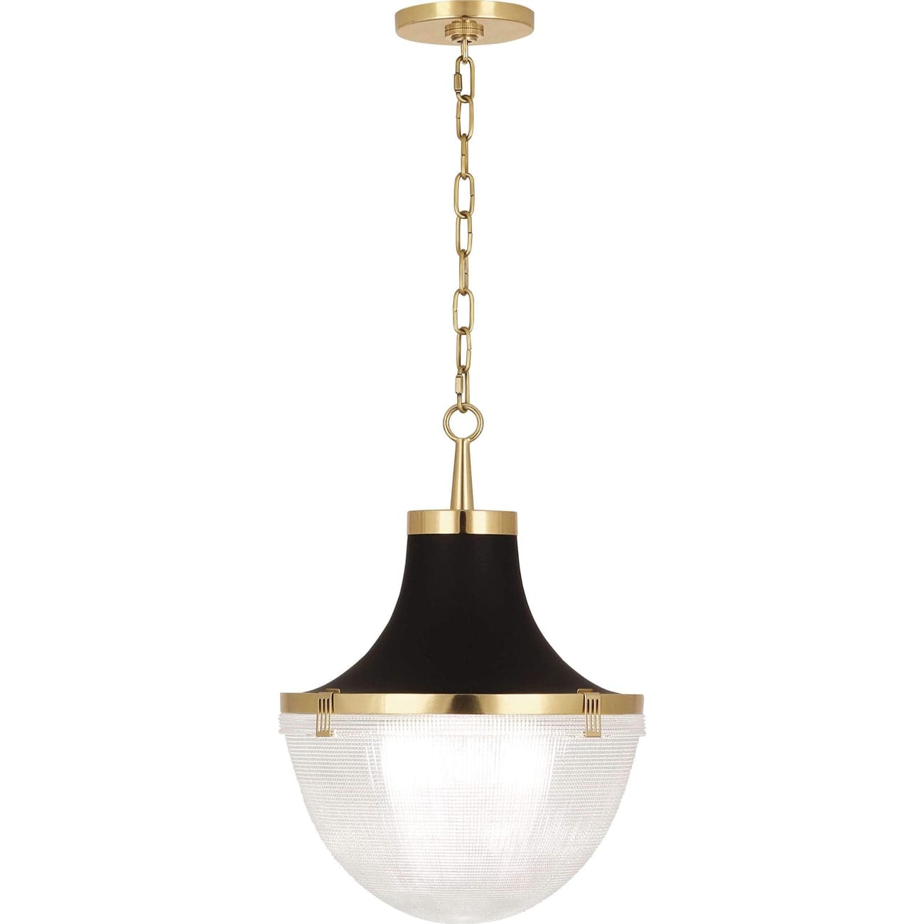 Brighton Holophane Glass Pendant-Robert Abbey Fine Lighting-ABBEY-3391-PendantsModern Brass-1-France and Son