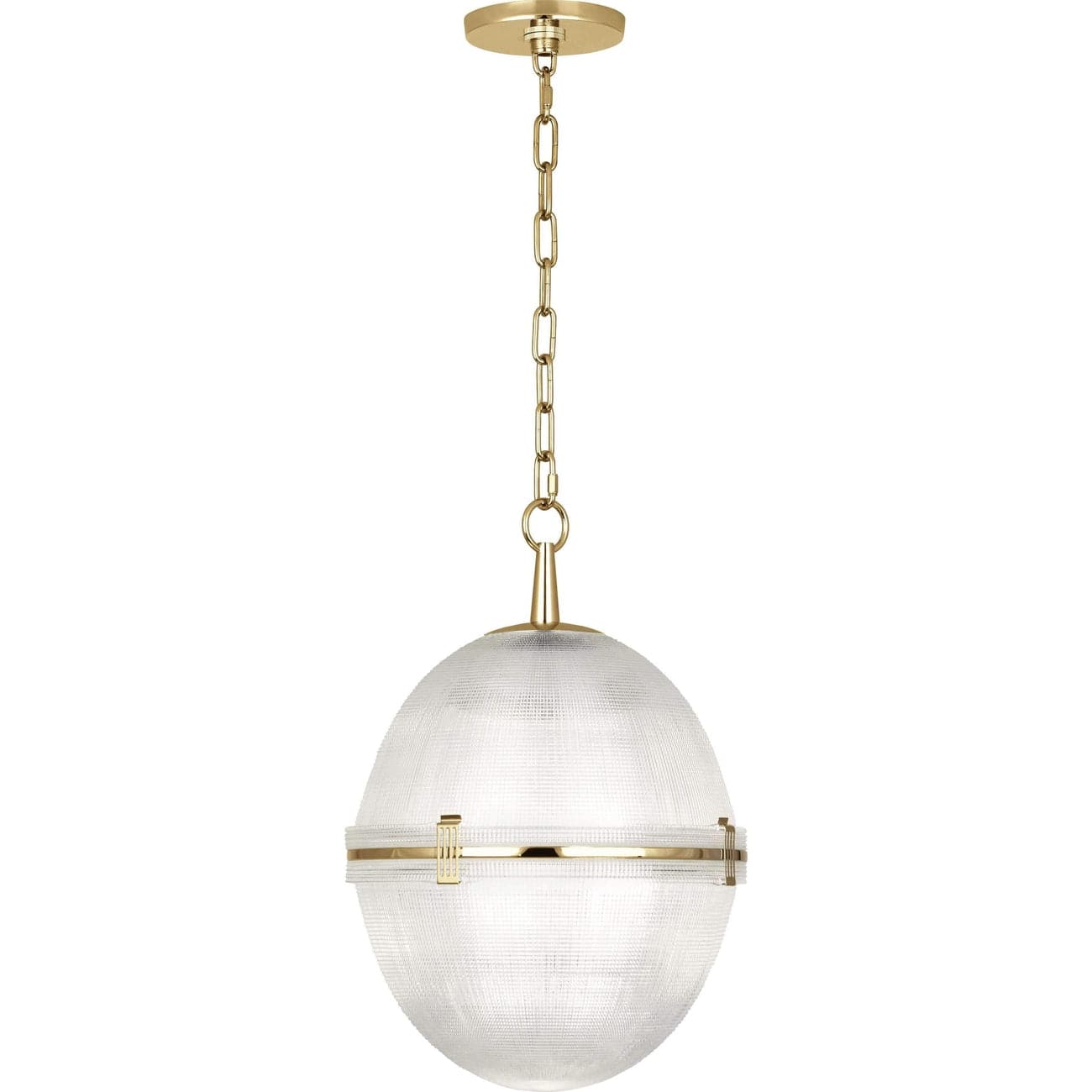 Brighton Glass Pendant-Robert Abbey Fine Lighting-ABBEY-3393-PendantsModern Brass-1-France and Son