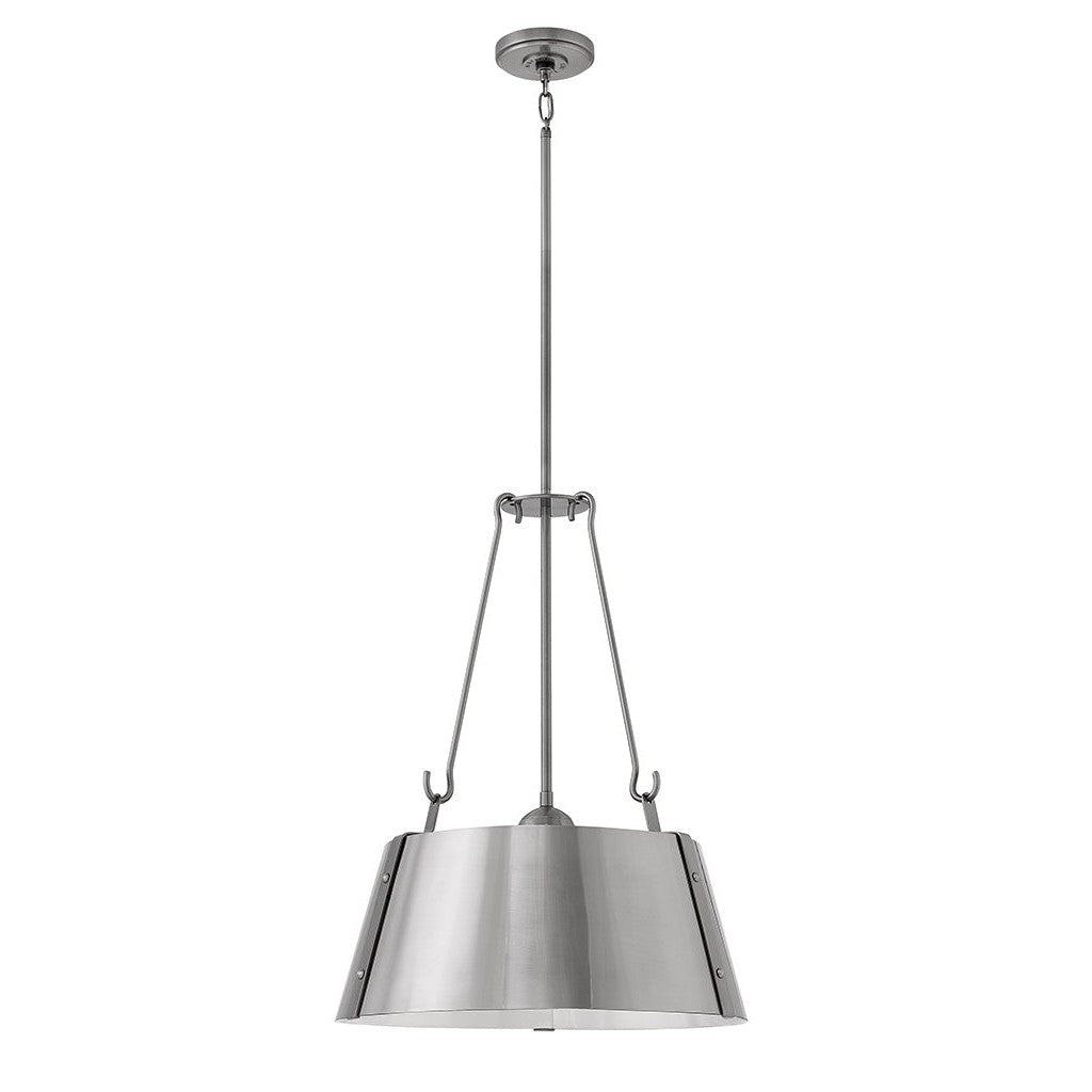 Cartwright Large Drum Pendant-Hinkley Lighting-HINKLEY-3395PL-ChandeliersPolished Antique Nickel-1-France and Son