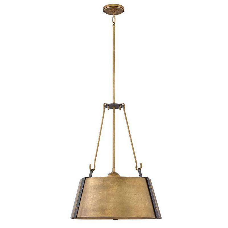 Cartwright Large Drum Pendant-Hinkley Lighting-HINKLEY-3395RS-ChandeliersRustic Brass-2-France and Son