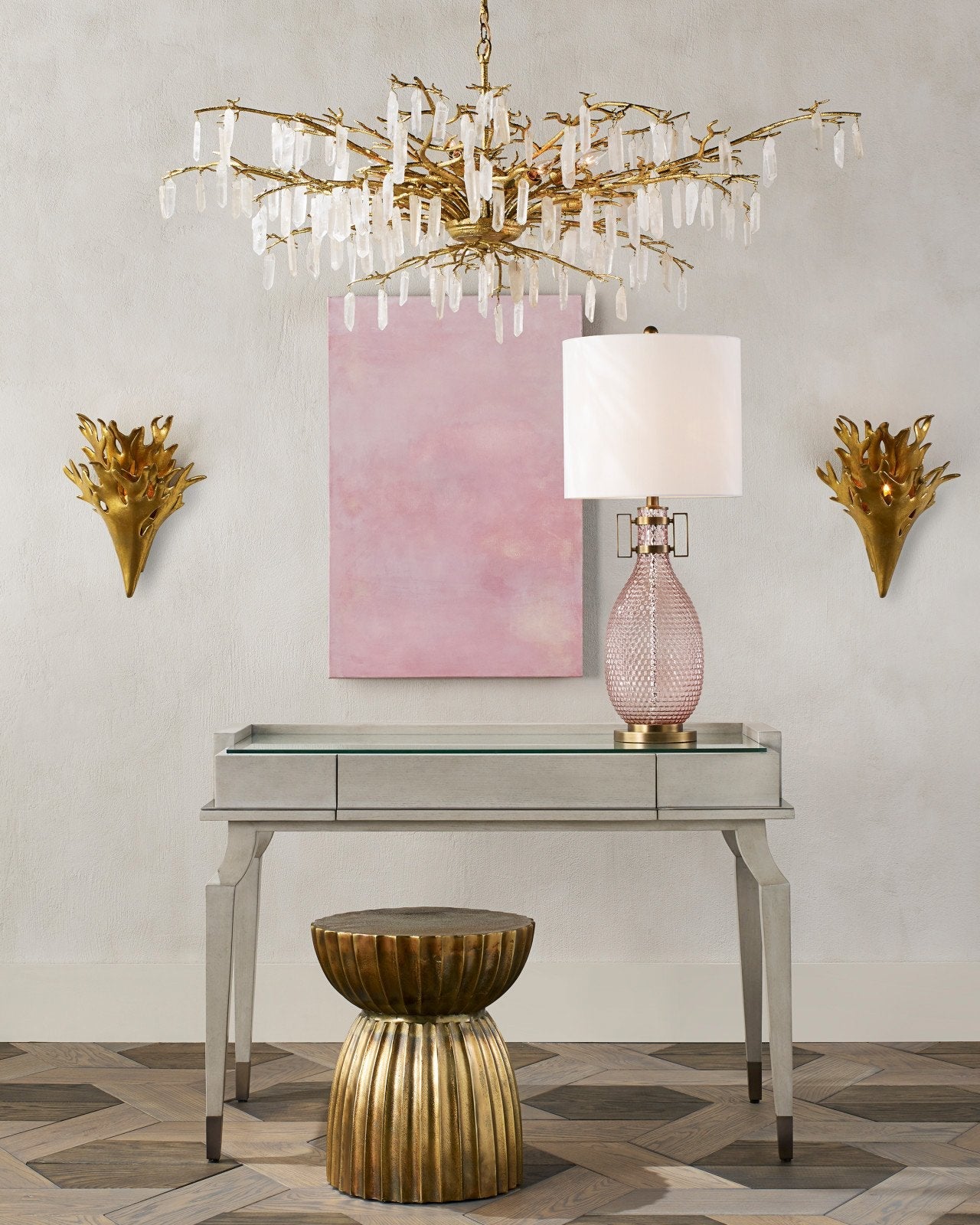 Forest Dawn Gold Chandelier