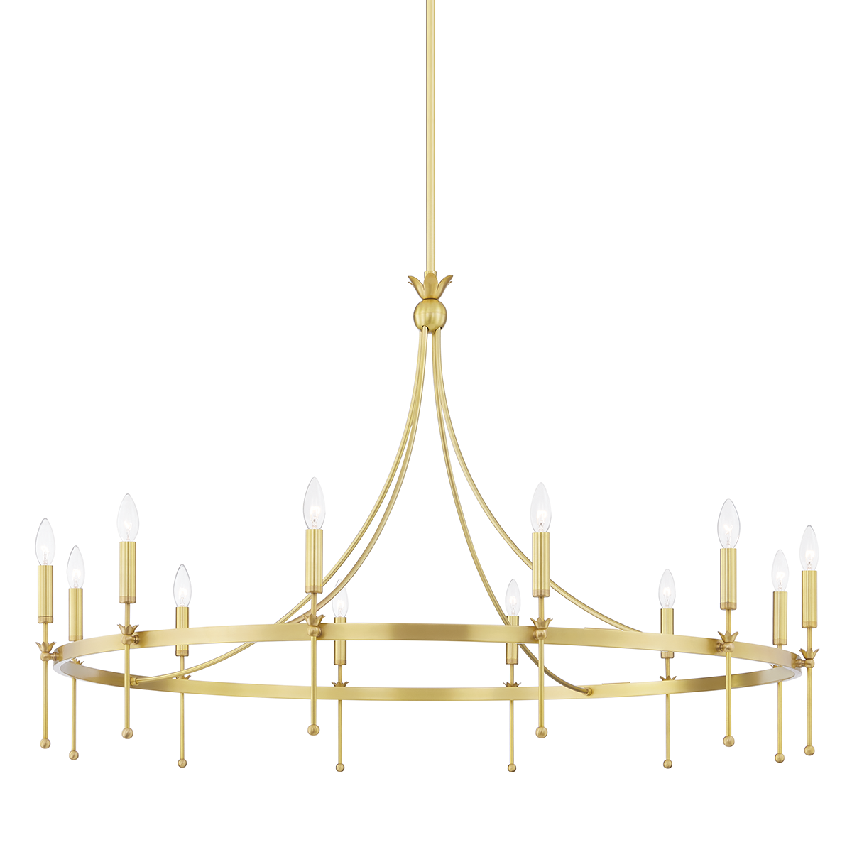 Gates 12 Light Chandelier-Hudson Valley-HVL-4351-AGB-ChandeliersAged Brass-1-France and Son