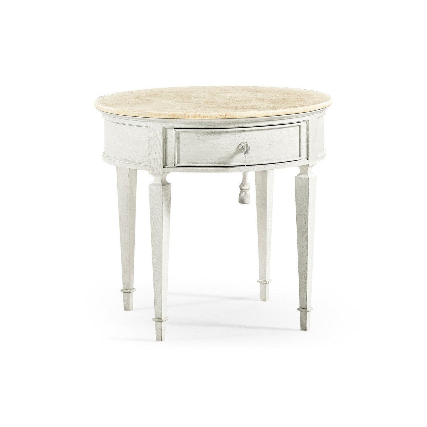 Anvil Round End Table-Jonathan Charles-JCHARLES-002-3-DN1-CHK-Side Tables-1-France and Son