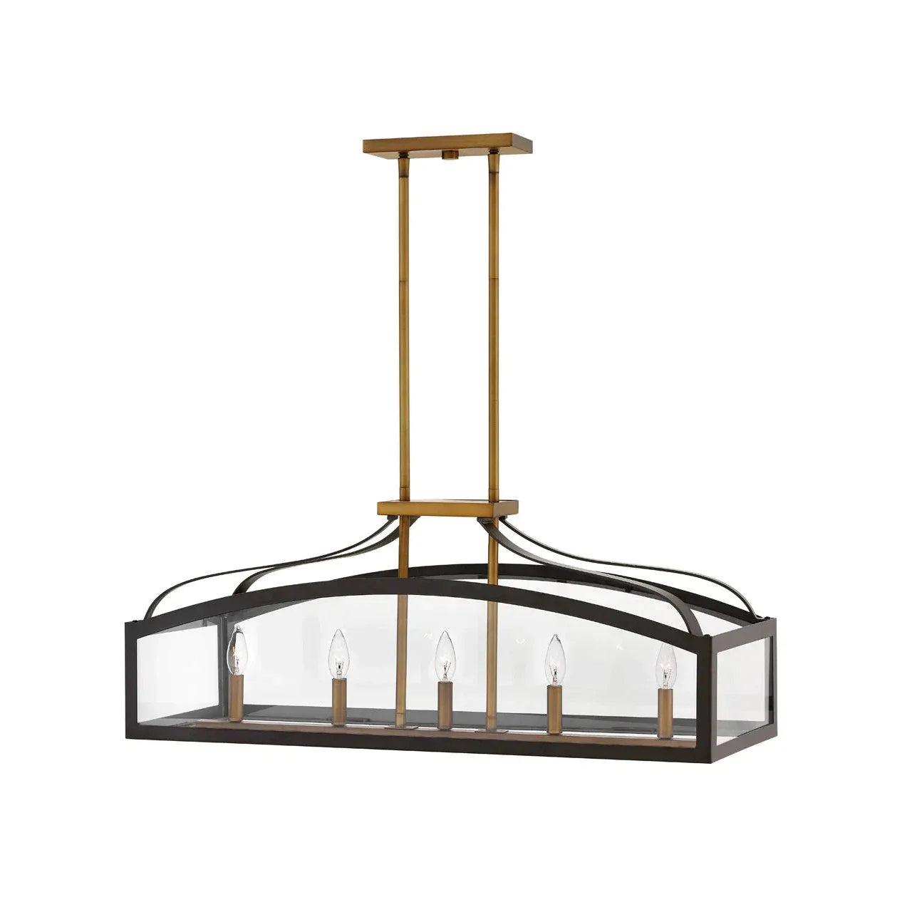 Chandelier Clarendon - Five Light Linear-Hinkley Lighting-HINKLEY-3416BZ-ChandeliersBronze-1-France and Son