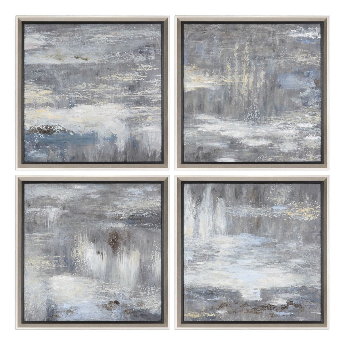 Shades Of Gray Hand Painted Art S/4-Uttermost-UTTM-34366-Wall Art-1-France and Son