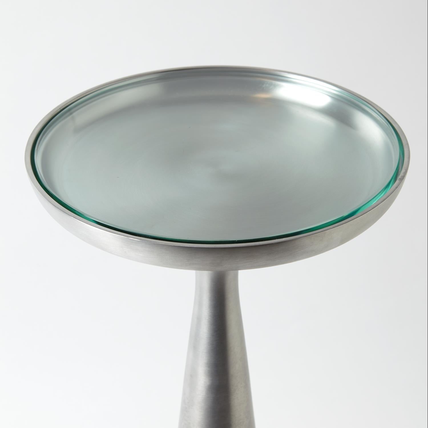 Minaret Accent Table-Global Views-GVSA-7.90768-Side TablesLarge-Satin Nickel-3-France and Son