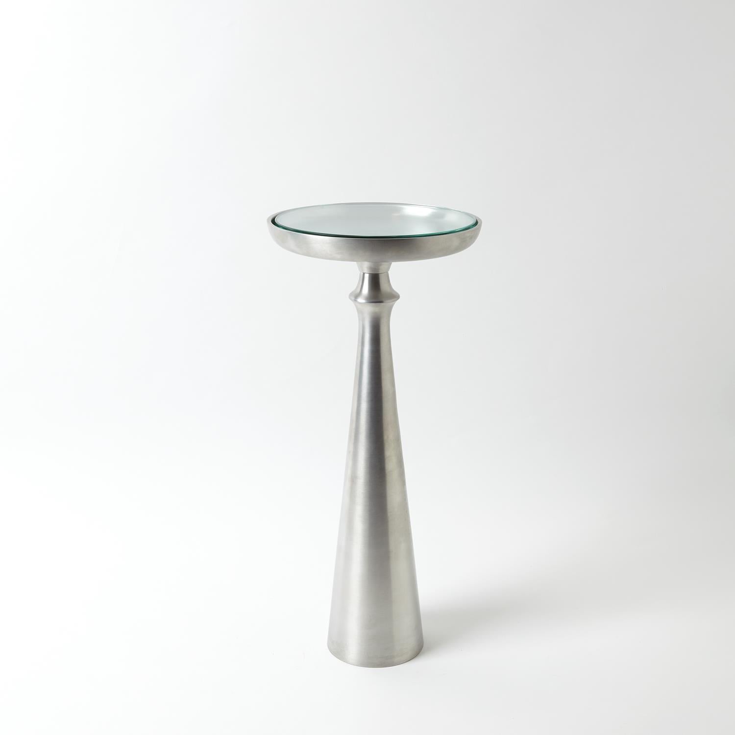 Minaret Accent Table-Global Views-GVSA-7.90769-Side TablesSmall-Satin Nickel-7-France and Son