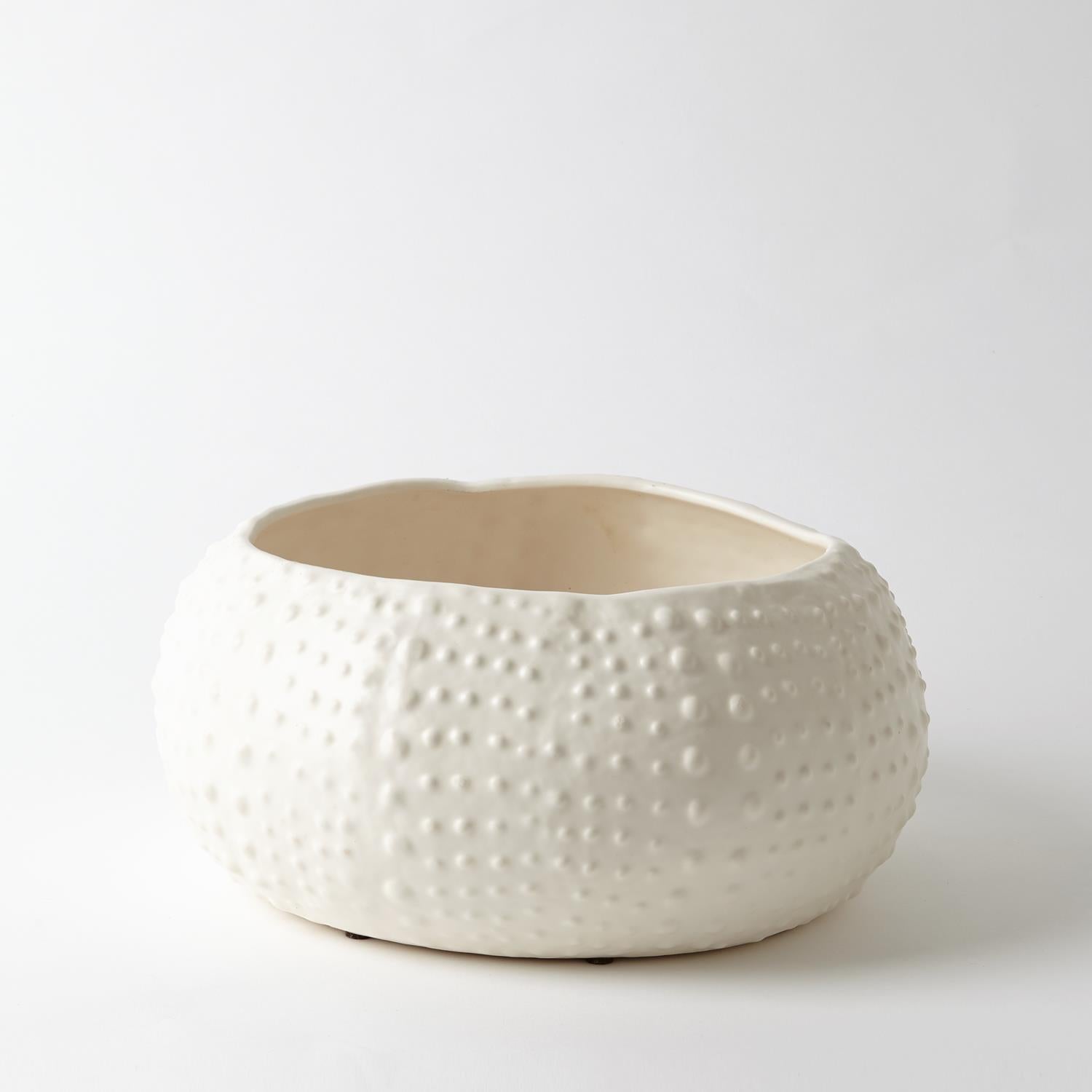 Ceramic Urchin Bowl-Global Views-GVSA-3.31155-BowlsMedium-Matte White-4-France and Son