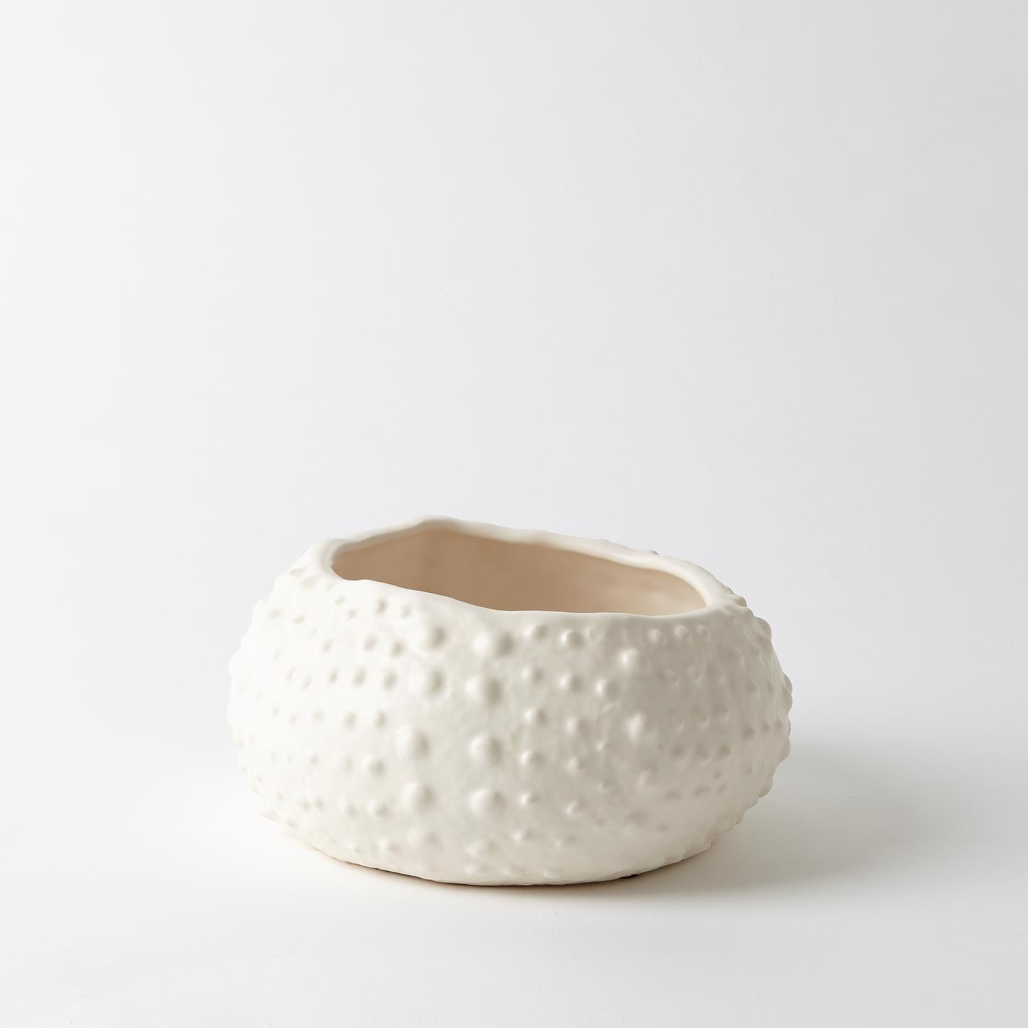 Ceramic Urchin Bowl-Global Views-GVSA-3.31156-BowlsSmall-Matte White-7-France and Son