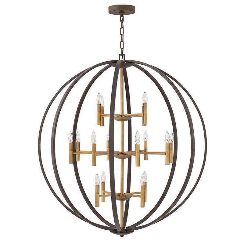 Euclid Chandelier Spanish Bronze-Hinkley Lighting-HINKLEY-3464SB-Chandeliers-1-France and Son