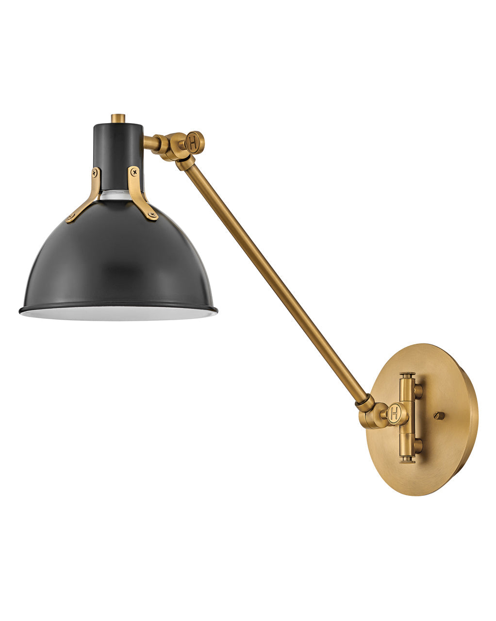 Sconce Argo - Small Single Light-Hinkley Lighting-HINKLEY-3480SK-Wall LightingSatin Black with Lacquered Brass accents-2-France and Son