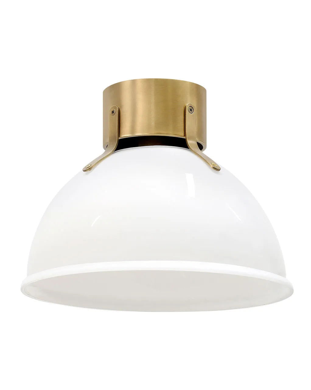 Foyer Argo - Small Flush Mount-Hinkley Lighting-HINKLEY-3481HB-CO-Flush MountsHeritage Brass with Cased Opal Glass-3-France and Son