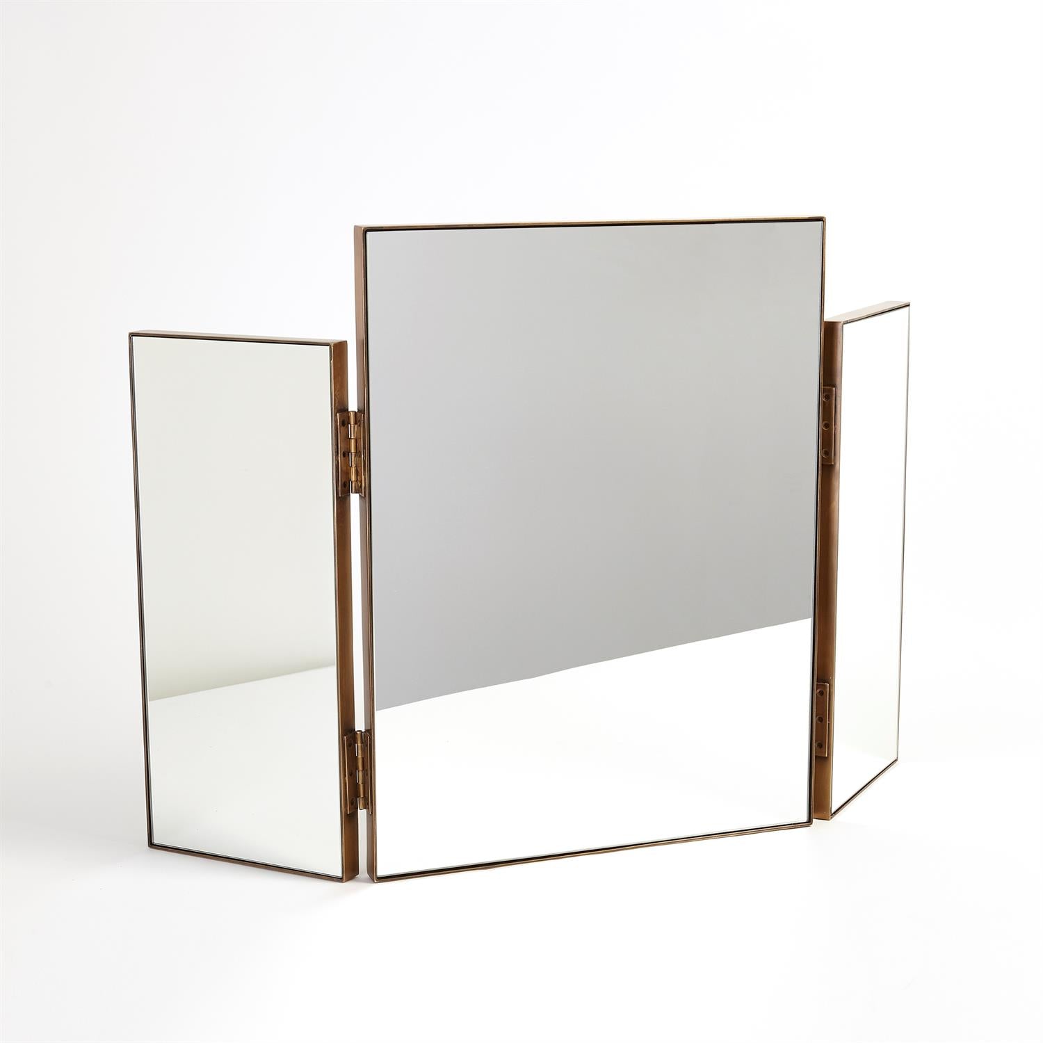 Tri-Fold Vanity Mirror-Global Views-GVSA-9.93415-MirrorsNickel-4-France and Son