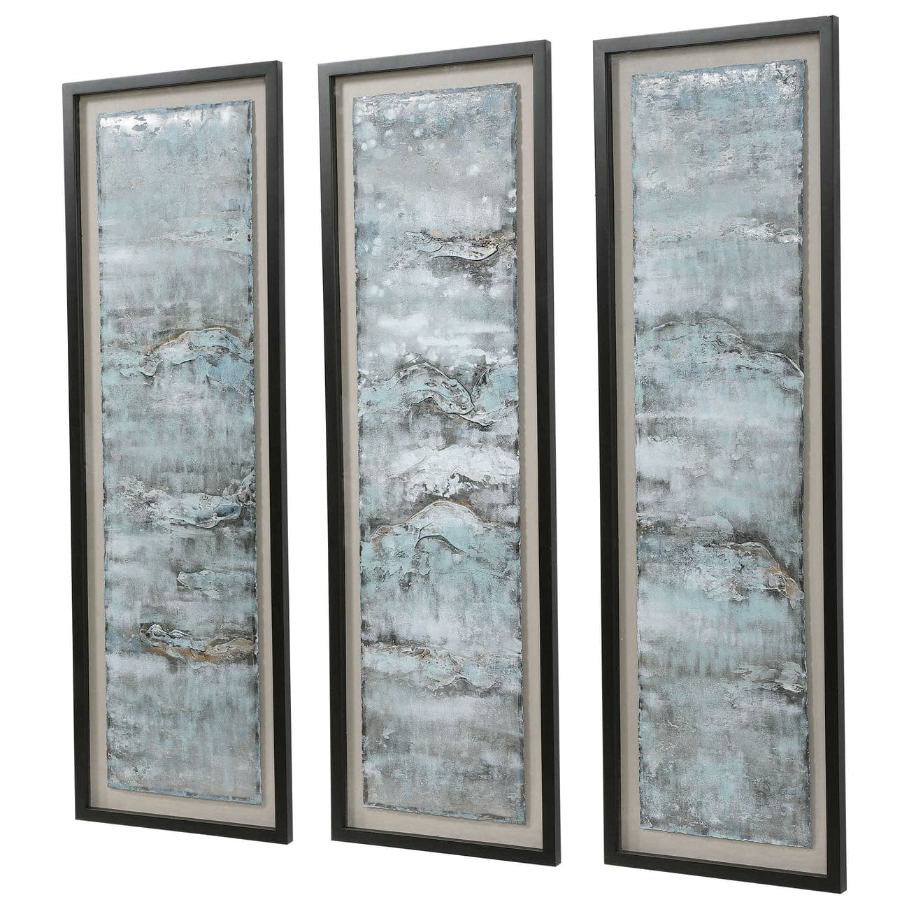 Ocean Swell Painted Metal Art, S/3, 3 Cartons-Uttermost-UTTM-35374-Wall Art-4-France and Son