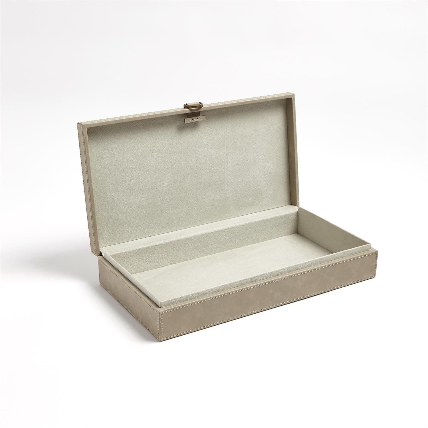 Marbled Leather D Ring Box-Light Grey-Lg