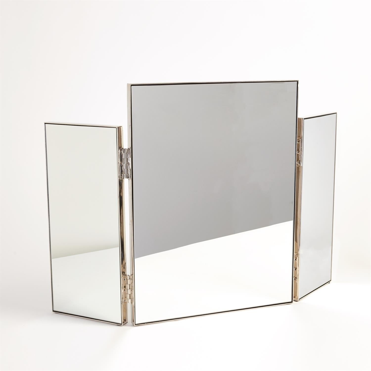 Tri-Fold Vanity Mirror-Global Views-GVSA-9.93415-MirrorsNickel-2-France and Son