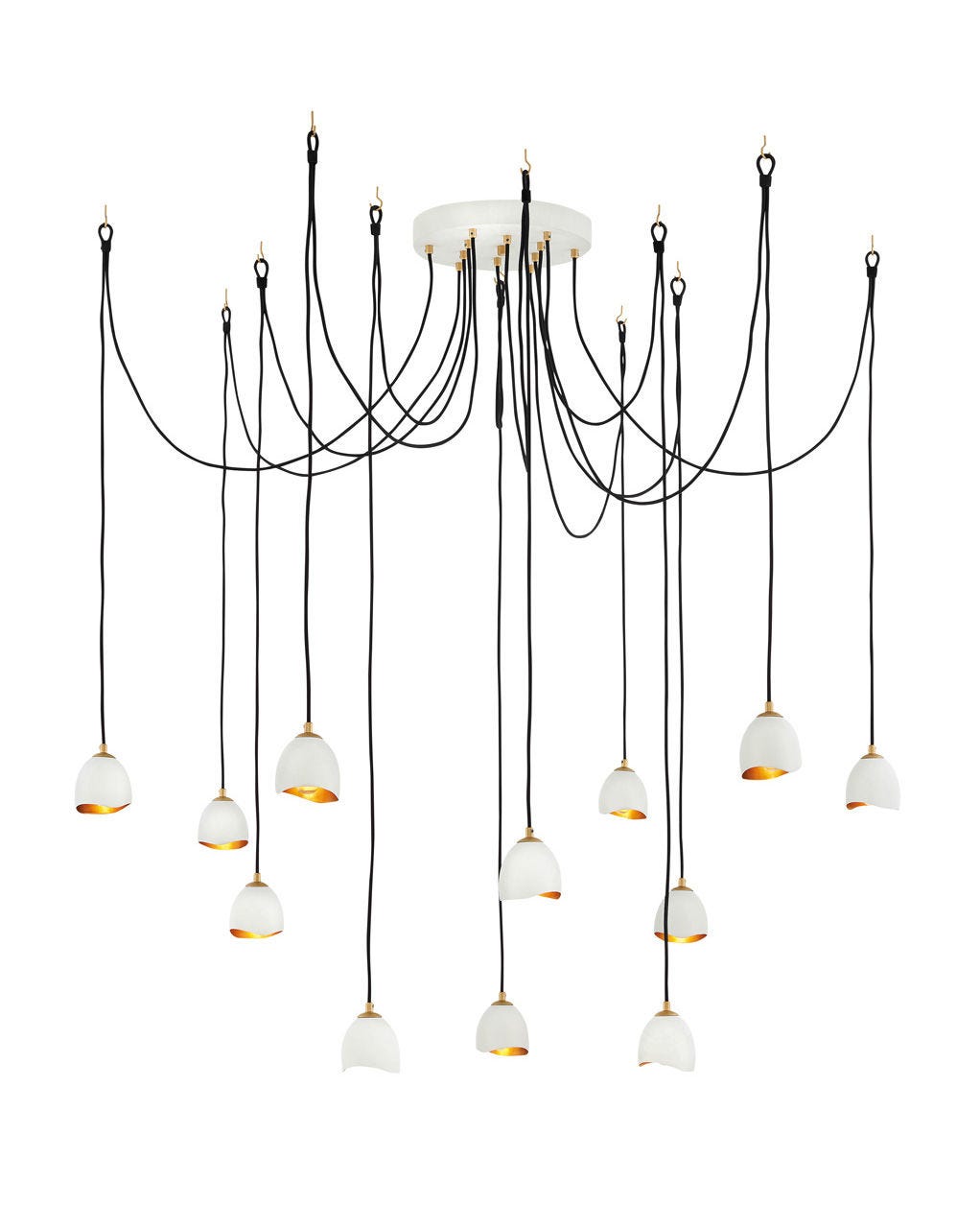 Nula Large Multi Tier-Hinkley Lighting-HINKLEY-35908SHW-ChandeliersShell White with Gold Leaf accents-4-France and Son