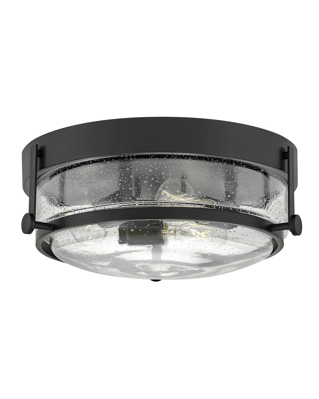 Foyer Harper - Small Flush Mount-Hinkley Lighting-HINKLEY-3640BK-CS-Flush MountsBlack with Clear Seedy glass-4-France and Son