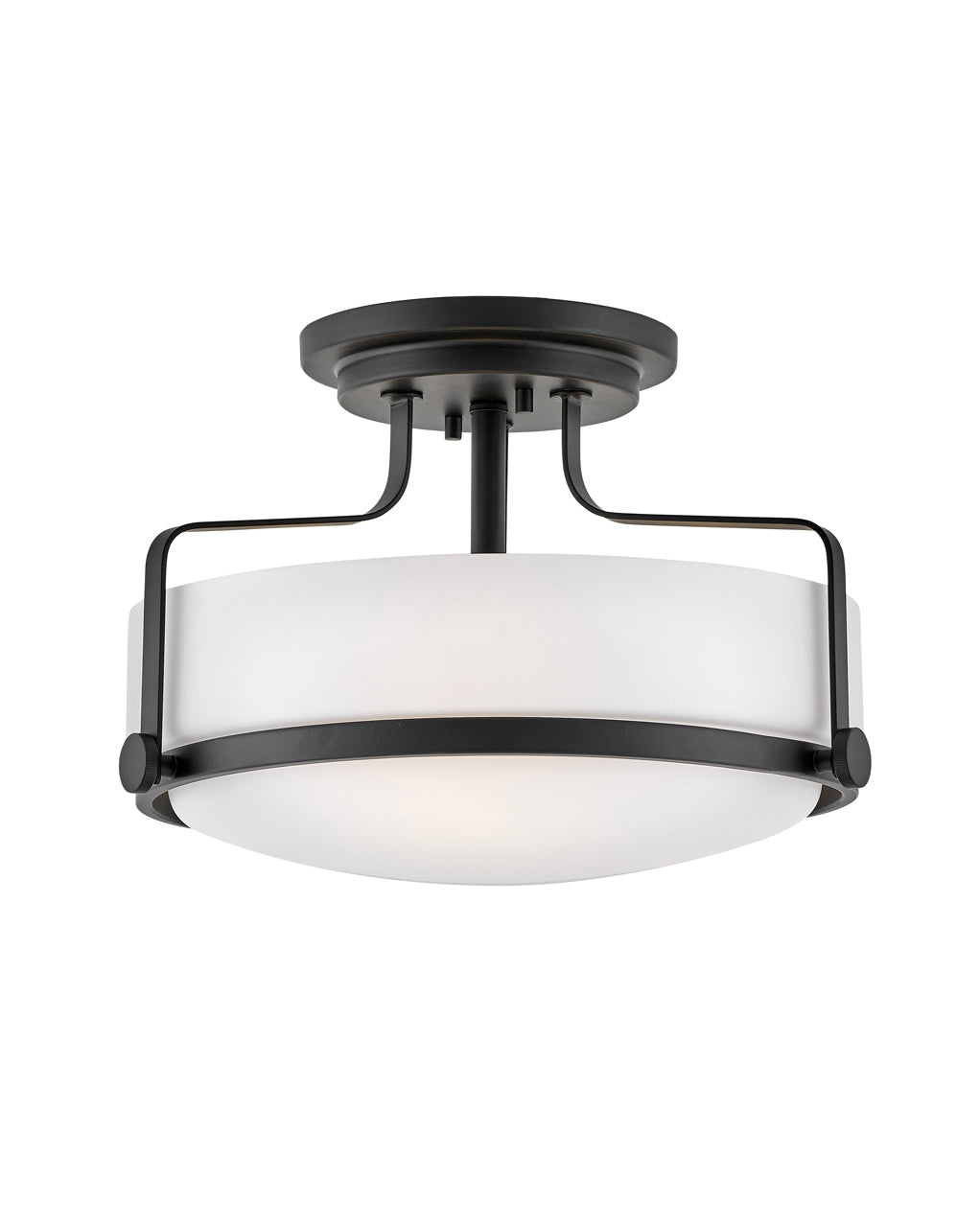 Foyer Harper Medium Semi-Flush Mount-Hinkley Lighting-HINKLEY-3641BK-LED-Flush MountsBlack-3-France and Son