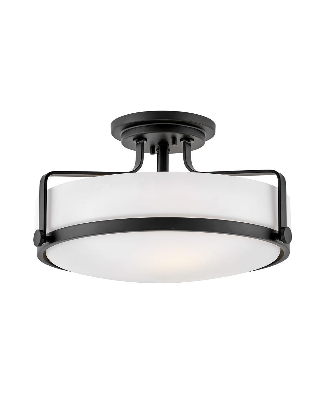 Foyer Harper Large and Small Semi-Flush Mount-Hinkley Lighting-HINKLEY-3643BK-Flush MountsLarge-Black-NON-LED-12-France and Son