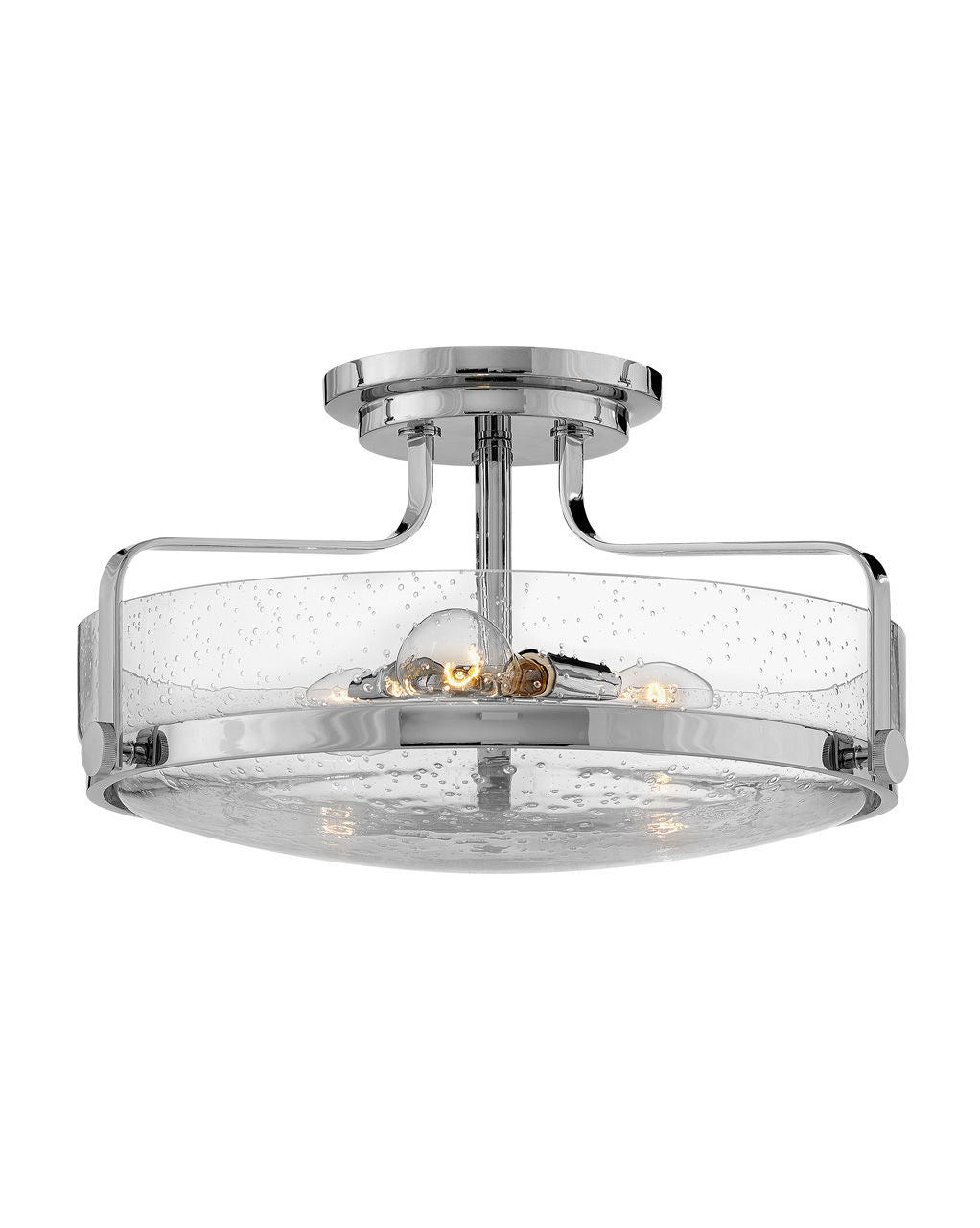 Foyer Harper Large and Small Semi-Flush Mount-Hinkley Lighting-HINKLEY-3643CM-CS-Flush MountsLarge-Chrome with Clear Seedy glass-7-France and Son