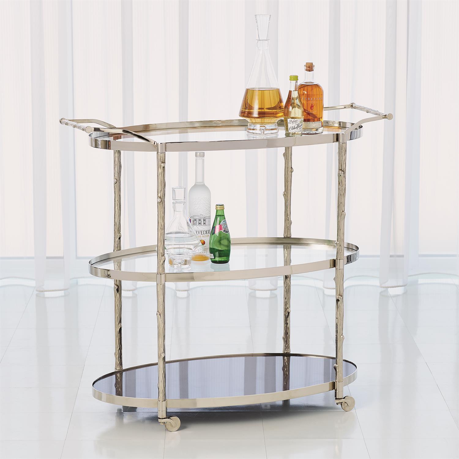 Arbor Bar Cart-Global Views-GVSA-8.82048-Bar DecorNickel-3-France and Son