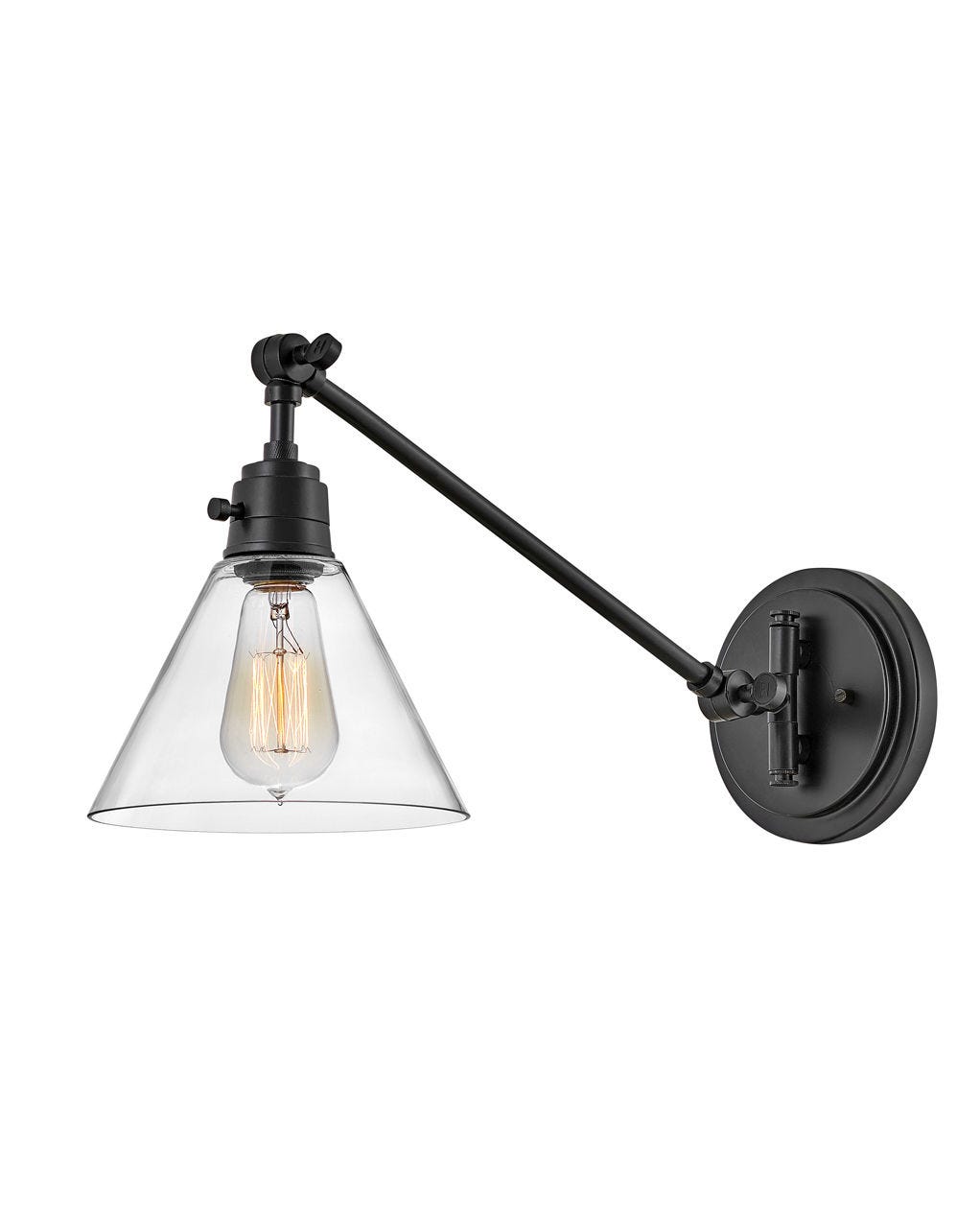 Arti Small Single Light Sconce-Hinkley Lighting-HINKLEY-3690BK-Wall SconcesNON-LED-Black-4-France and Son