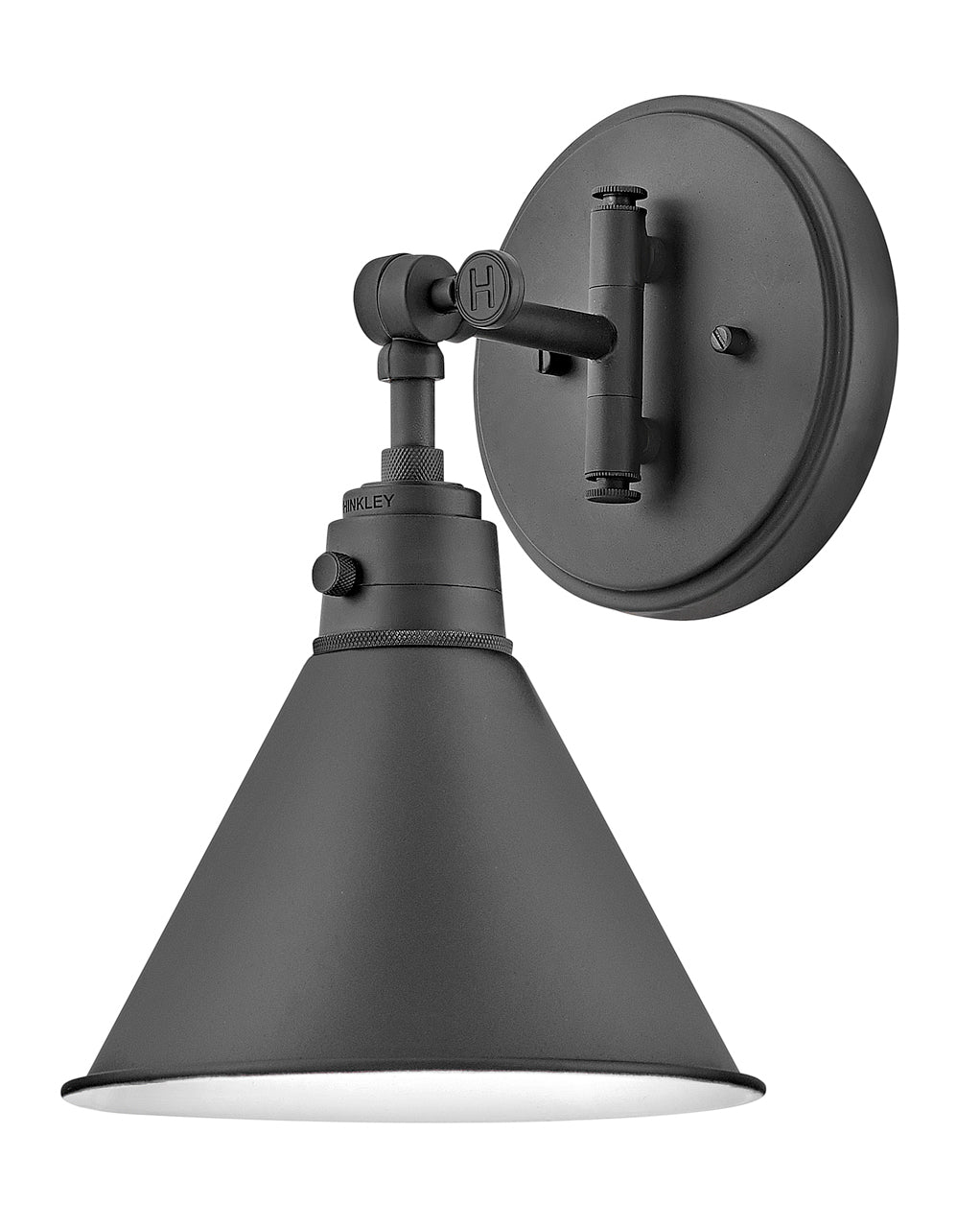 Arti - Small Single Light Sconce-Hinkley Lighting-HINKLEY-3691BK-Wall LightingNON-LED-Black-3-France and Son