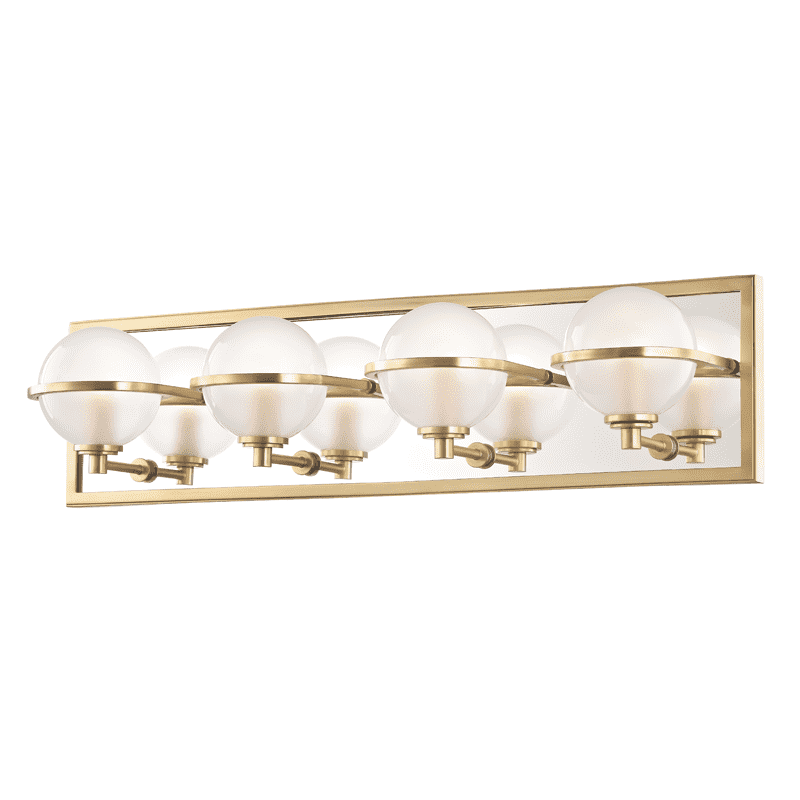 Axiom 4 Light Bath Bracket-Hudson Valley-HVL-6444-AGB-Bathroom LightingAged Brass-1-France and Son