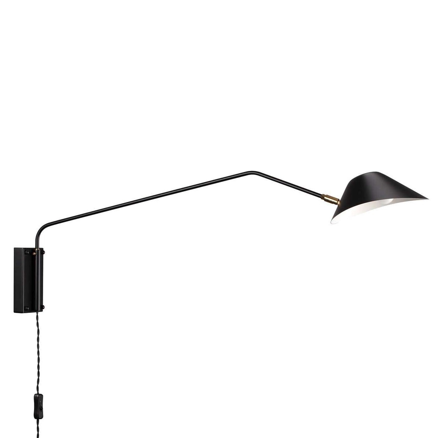 Mid Century Chapeau Long Rotating Wall Sconce-France & Son-LBW094CBLK-Wall LightingBlack-1-France and Son