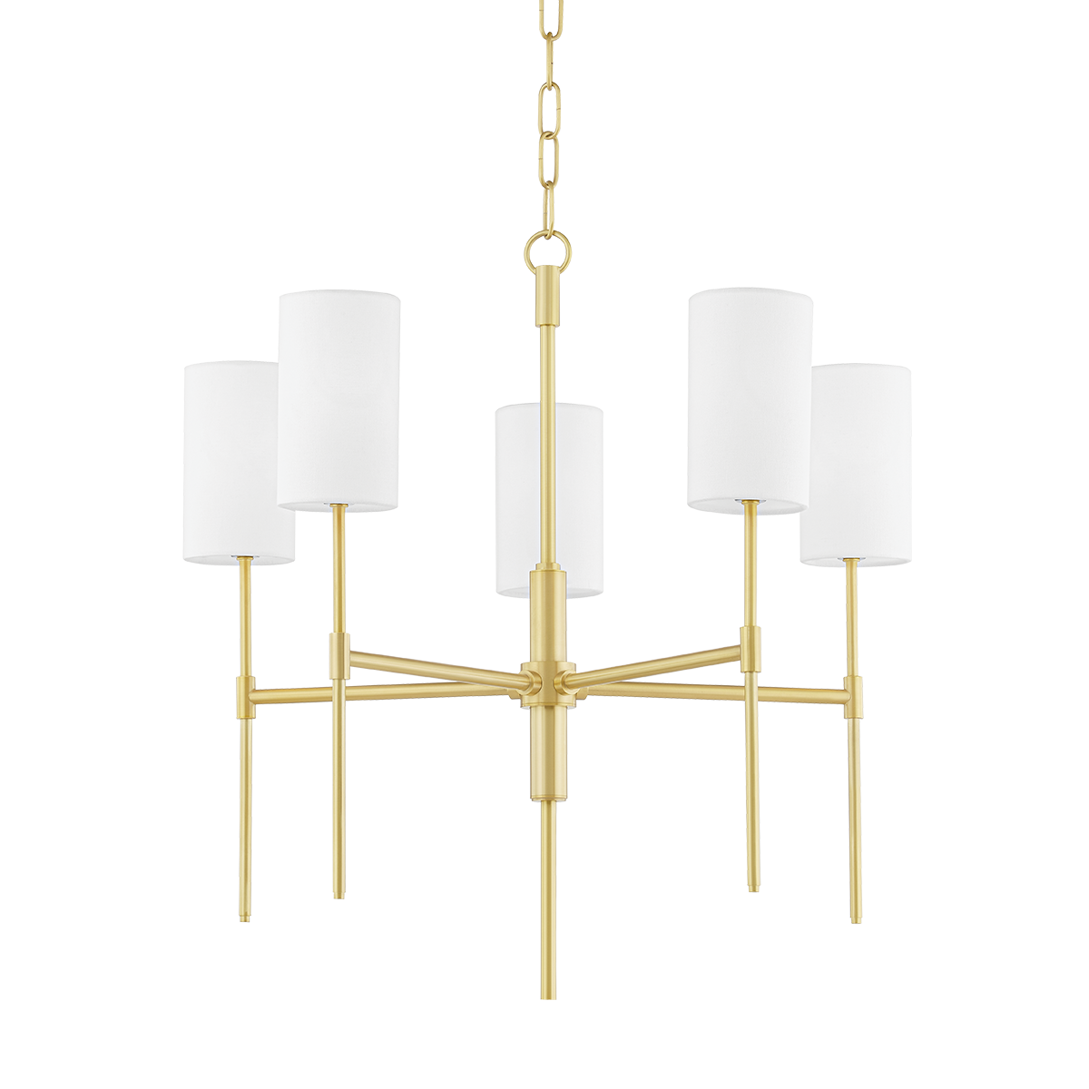 Olivia 5 Light Chandelier-Mitzi-HVL-H223805-AGB-ChandeliersAged Brass-1-France and Son