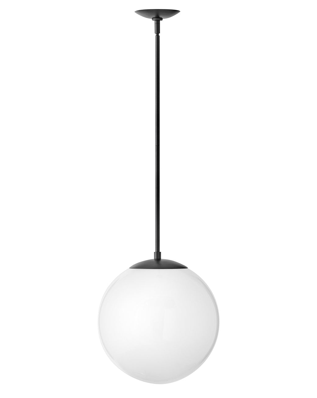 Chandelier Warby Medium Orb Pendant-Hinkley Lighting-HINKLEY-3744BK-WH-Outdoor PendantsBlack with White glass-2-France and Son