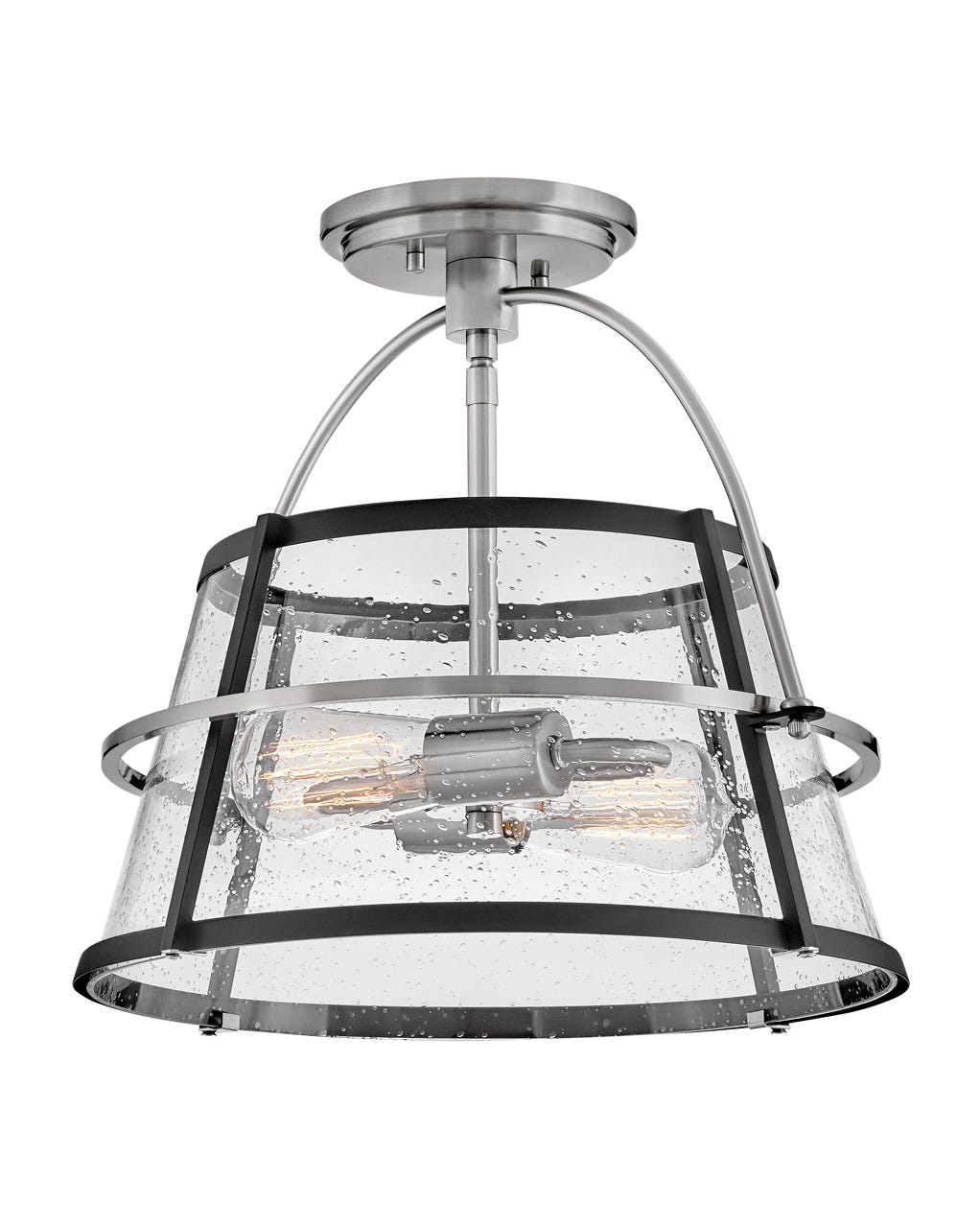 Foyer Tournon - Medium Semi - Flush Mount-Hinkley Lighting-HINKLEY-38111BN-Flush MountsBlack/Brushed Nickel-2-France and Son