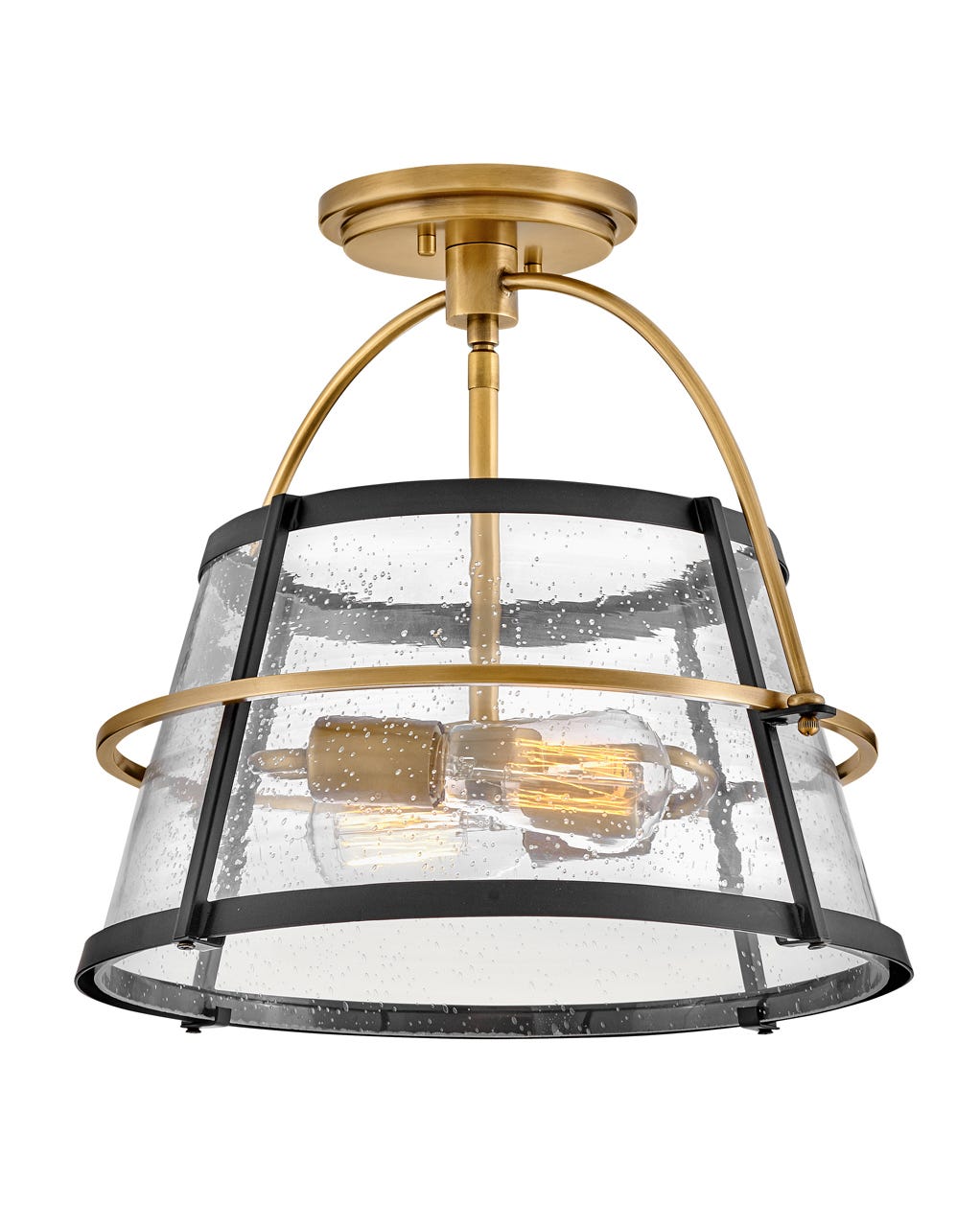 Foyer Tournon - Medium Semi - Flush Mount-Hinkley Lighting-HINKLEY-38111HB-Flush MountsBlack/Heritage Brass-3-France and Son