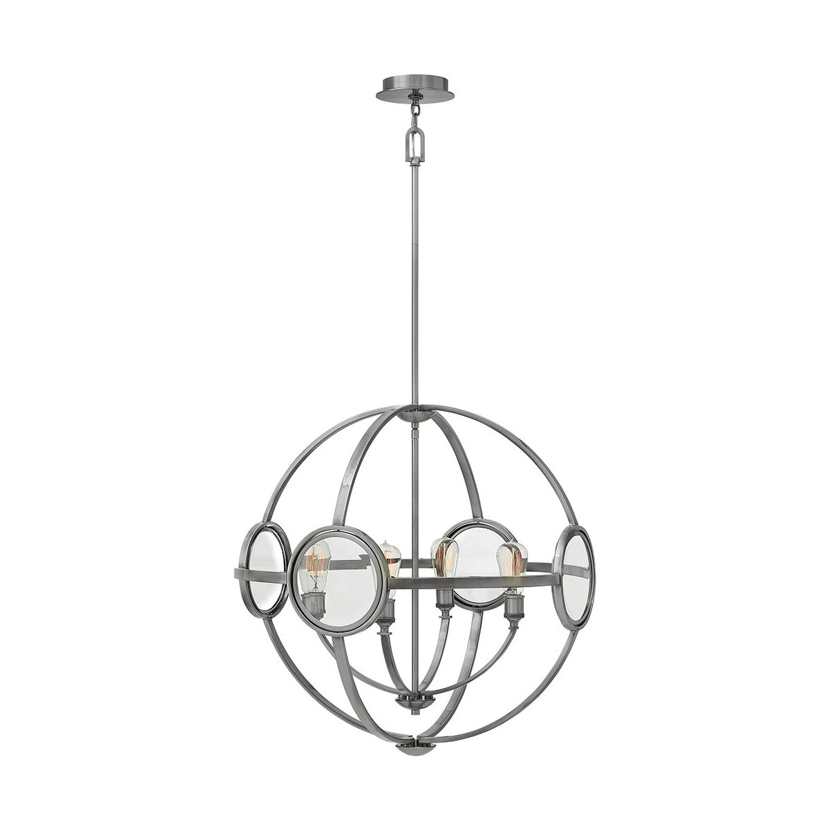 Fulham Chandelier Ceiling Light-Hinkley Lighting-HINKLEY-3924PL-Chandeliers4 Light-Sphere-Polished Antique Nickel-3-France and Son