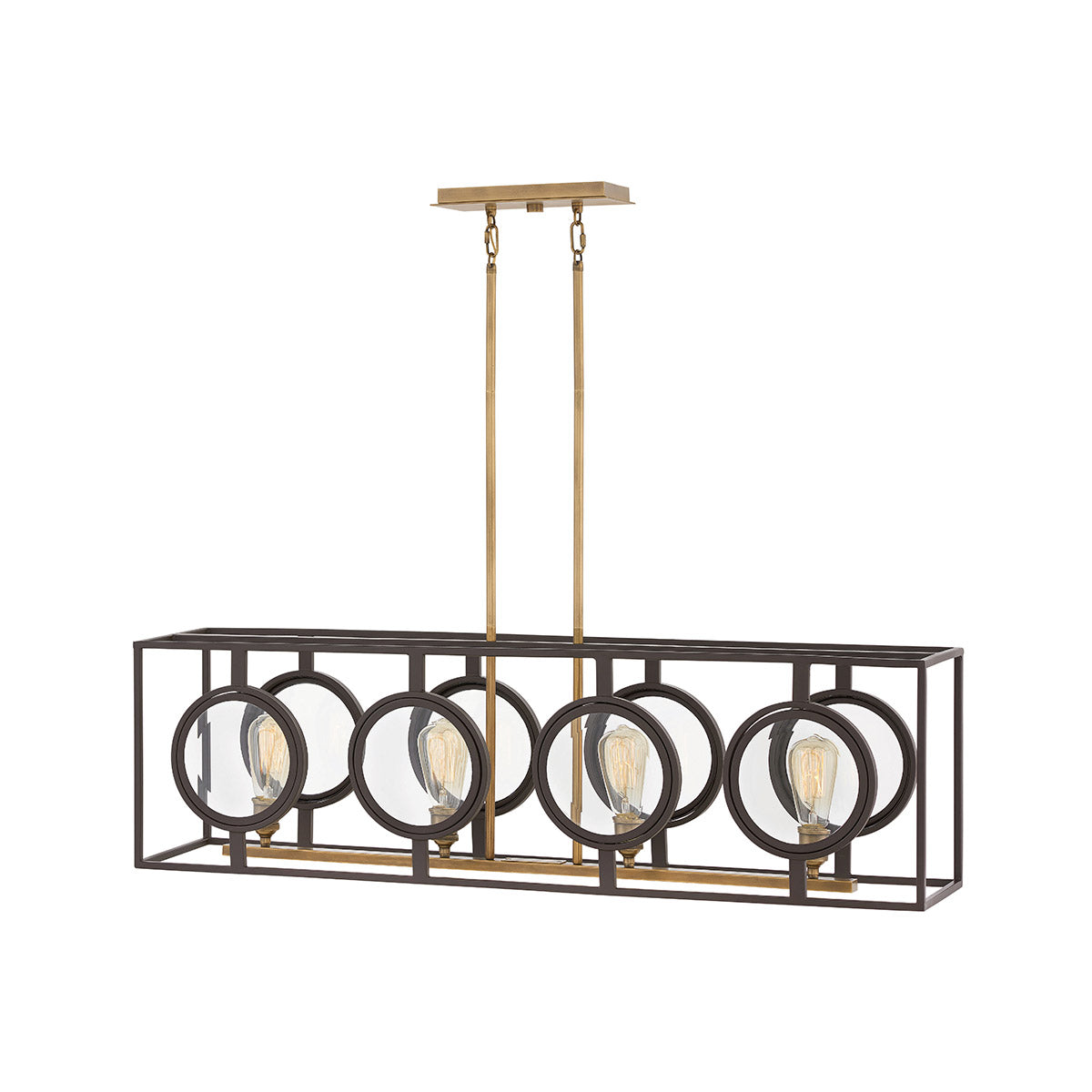 Fulham Chandelier Ceiling Light-Hinkley Lighting-HINKLEY-3926KZ-Chandeliers4 Light-Rectangle-Buckeye Bronze-2-France and Son