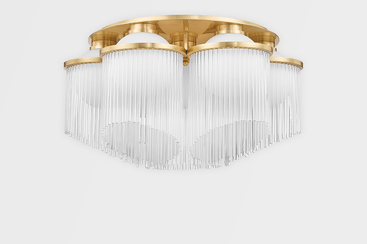 Celestial Semi Flush - Aged Brass 7 Lights