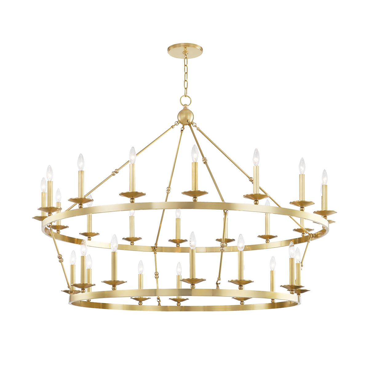 Allendale 28 Light Chandelier-Hudson Valley-HVL-3228-AGB-ChandeliersAged Brass-4-France and Son